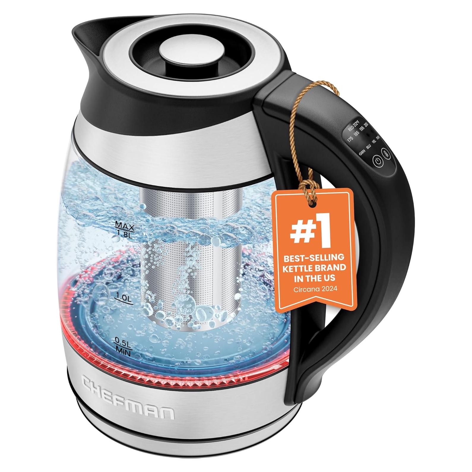 Hervidor Eléctrico Chefman 1.8L con Control de Temperatura