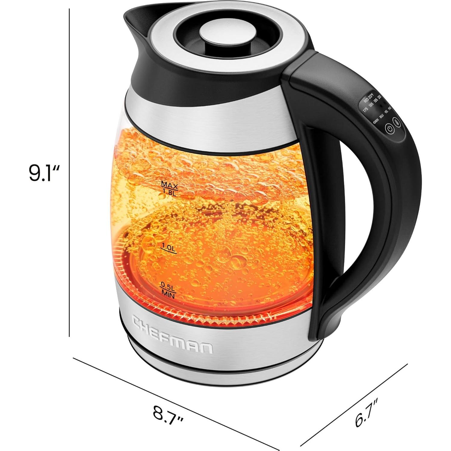 Hervidor Eléctrico Chefman 1.8L con Control de Temperatura