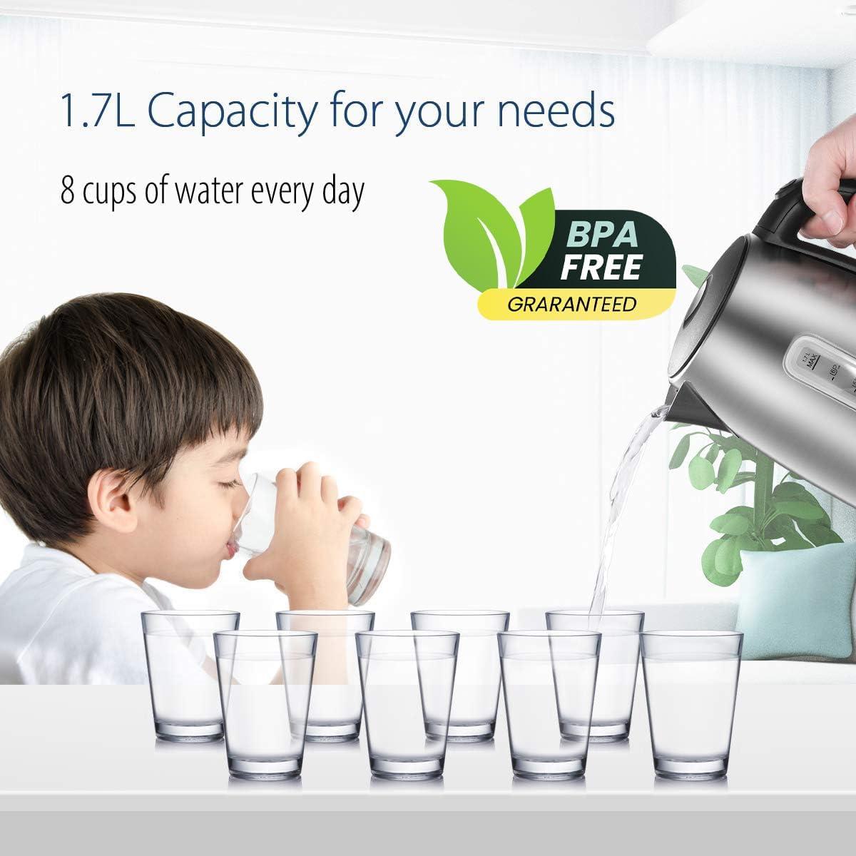 Hervidor Eléctrico COMFEE 1.7L Acero Inoxidable 1500W