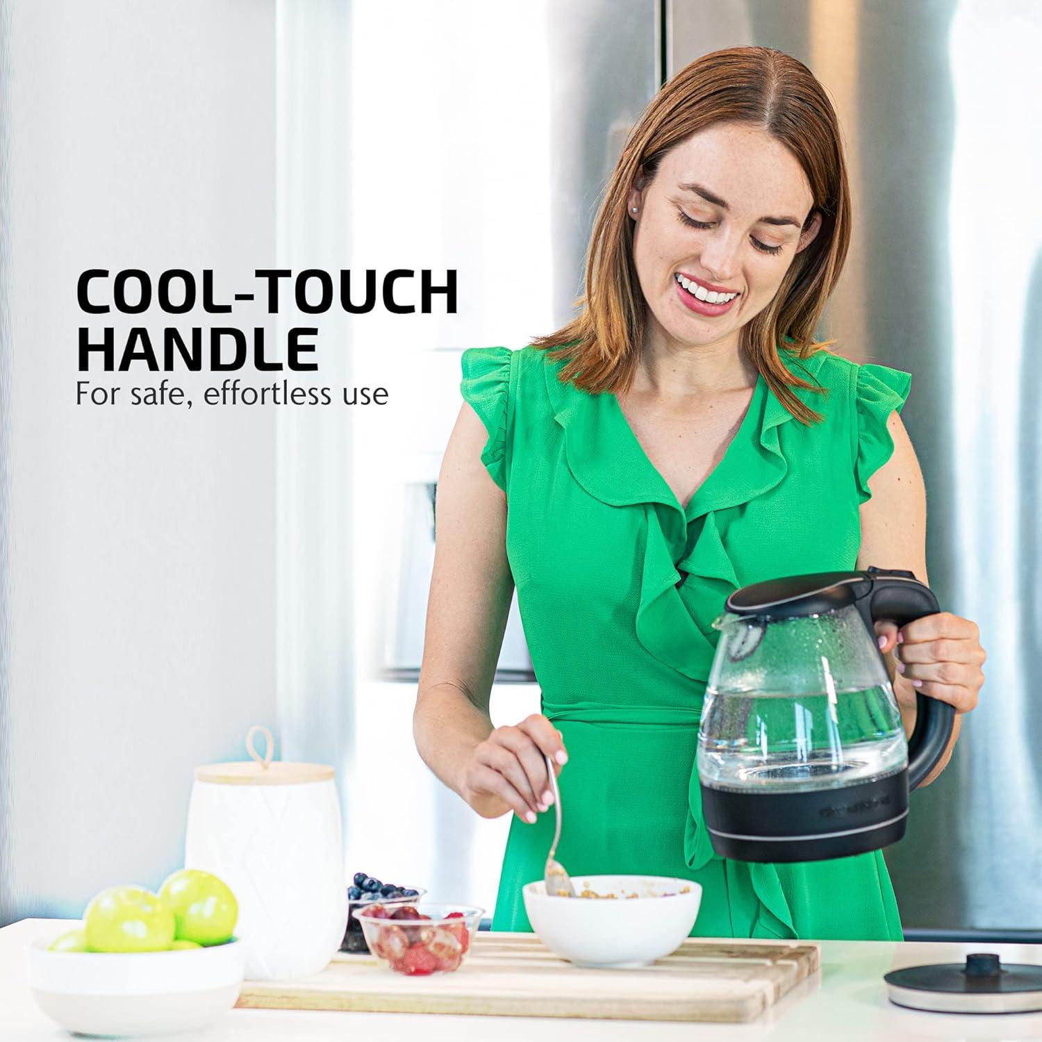 Hervidor Eléctrico OVENTE KG83B 1.5L Vidrio Borosilicato Negro