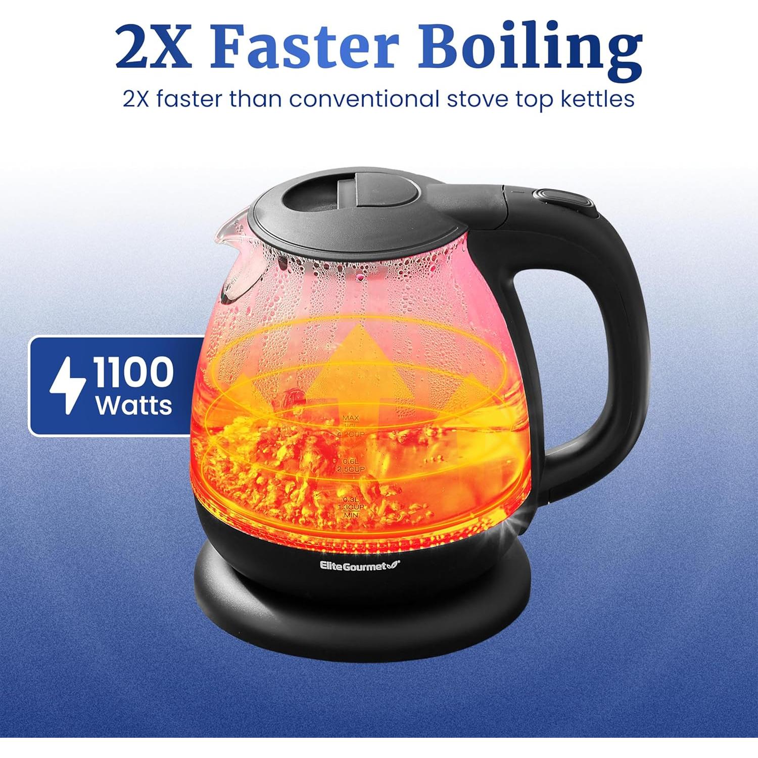 Hervidor Eléctrico Elite Gourmet EKT1001 1L Inalámbrico 1100W