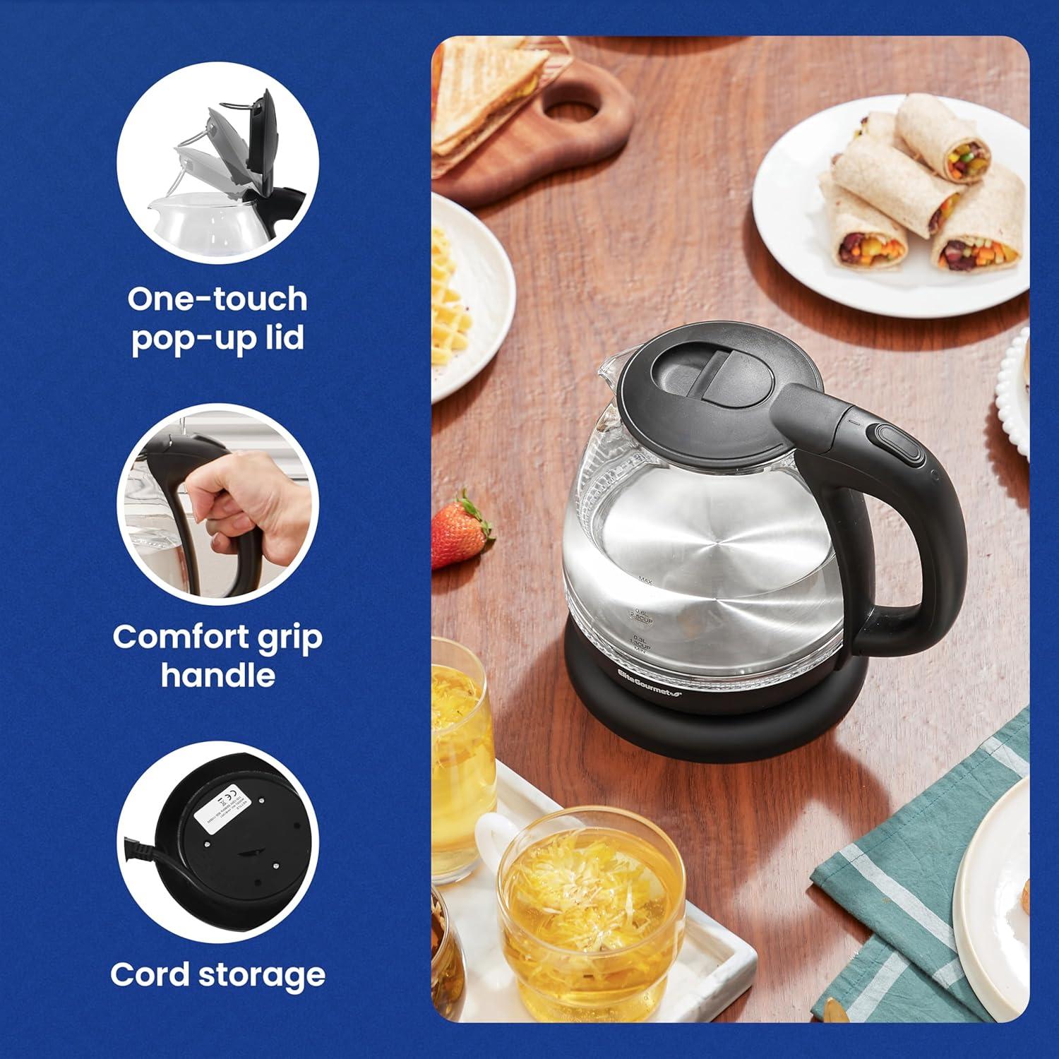 Hervidor Eléctrico Elite Gourmet EKT1001 1L Inalámbrico 1100W