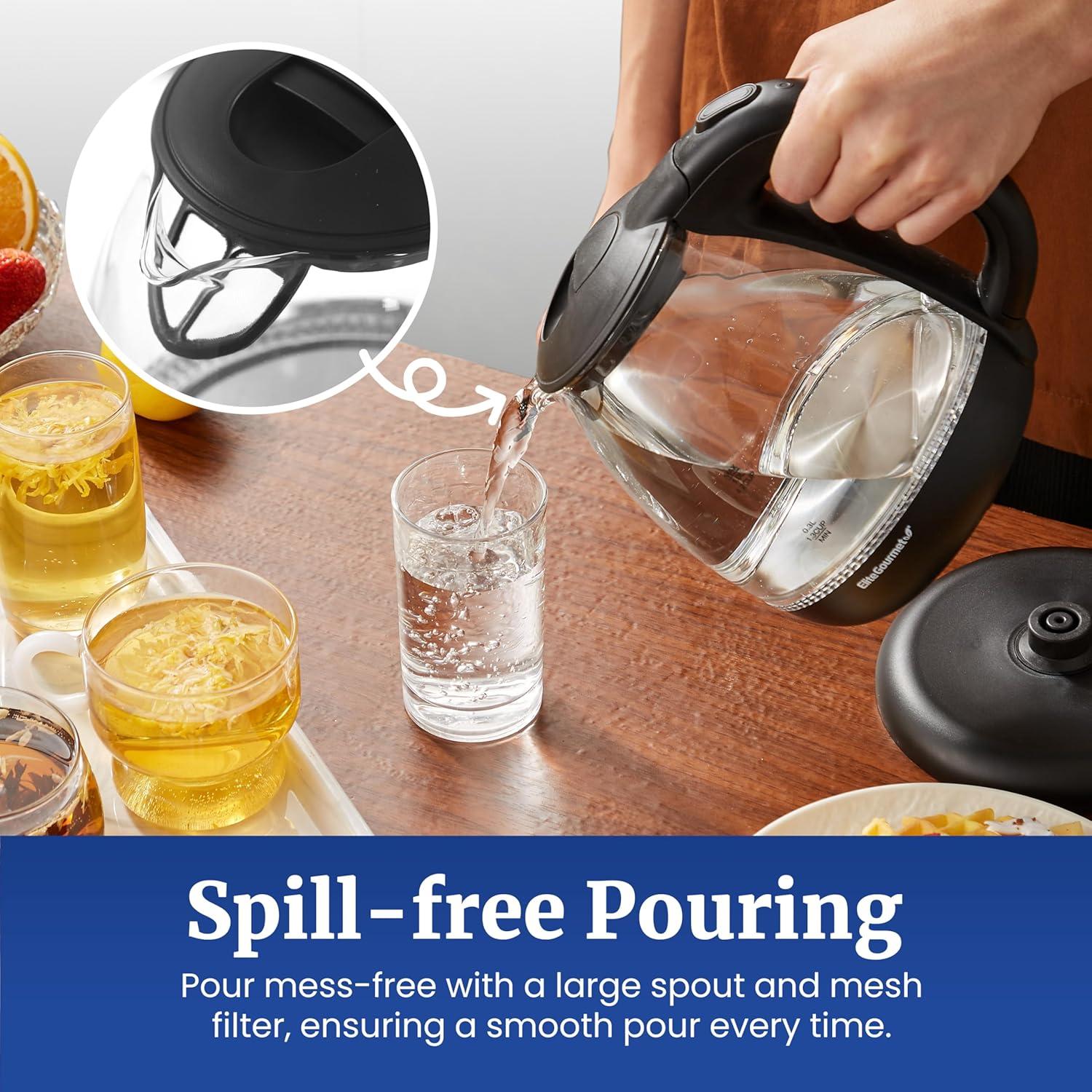 Hervidor Eléctrico Elite Gourmet EKT1001 1L Inalámbrico 1100W