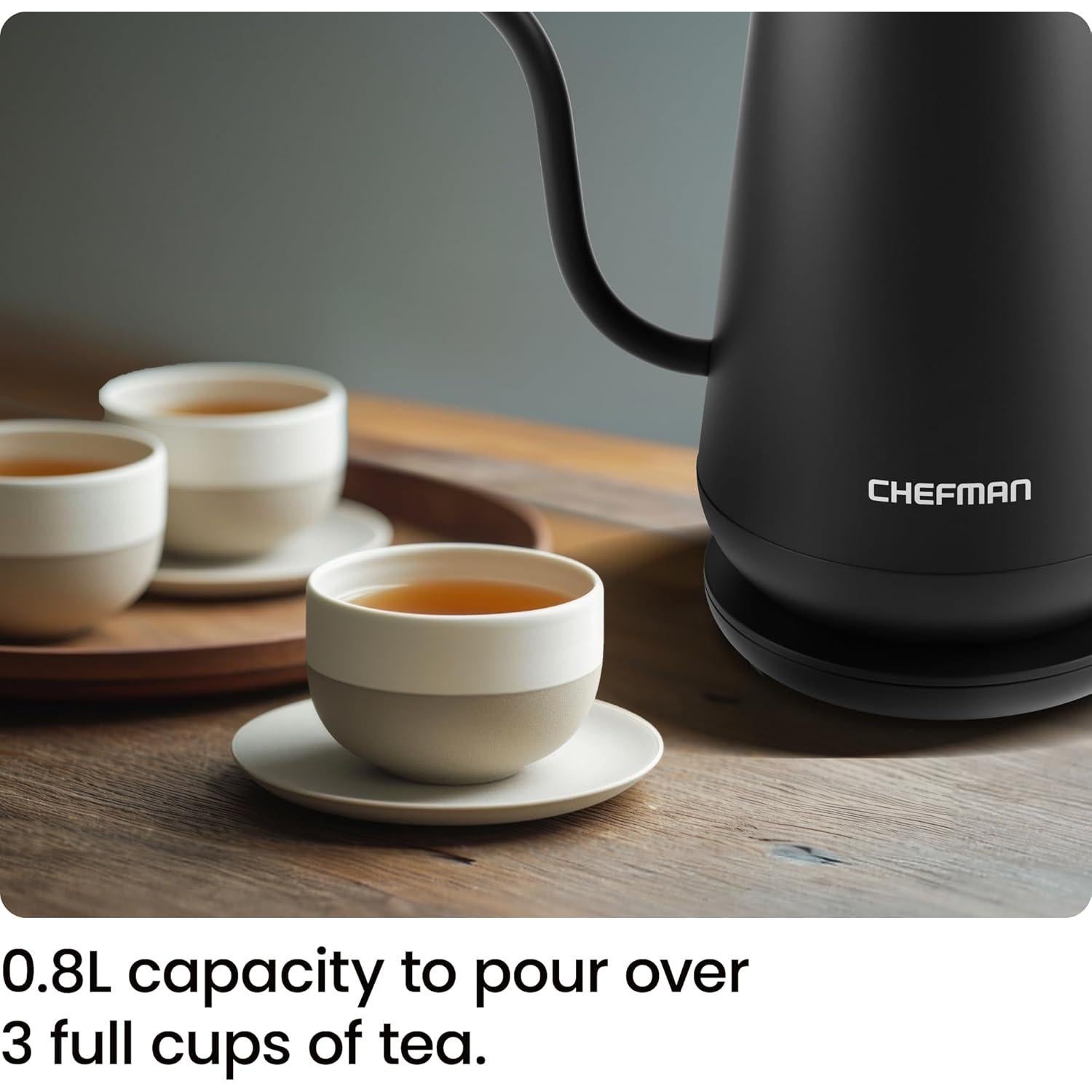 Hervidor Eléctrico Chefman Gooseneck 0.8L con Apagado Automático