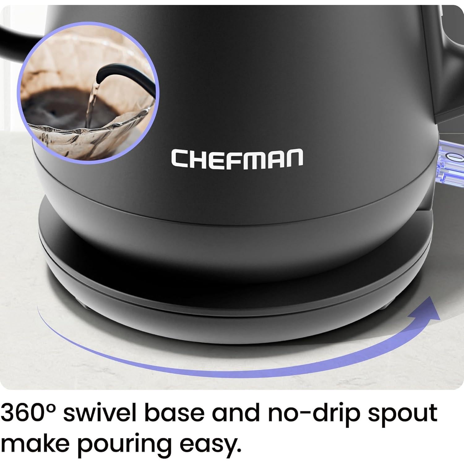 Hervidor Eléctrico Chefman Gooseneck 0.8L con Apagado Automático