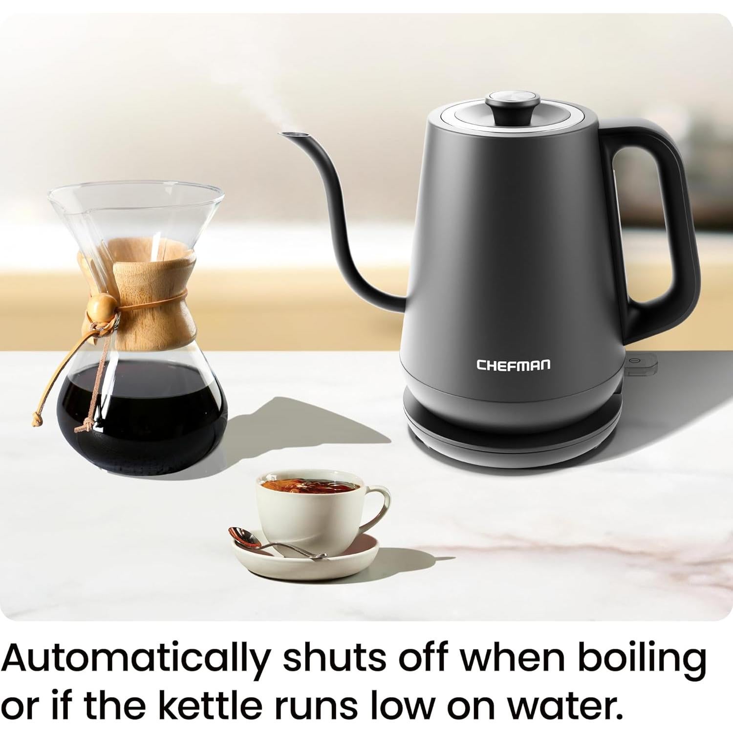 Hervidor Eléctrico Chefman Gooseneck 0.8L con Apagado Automático