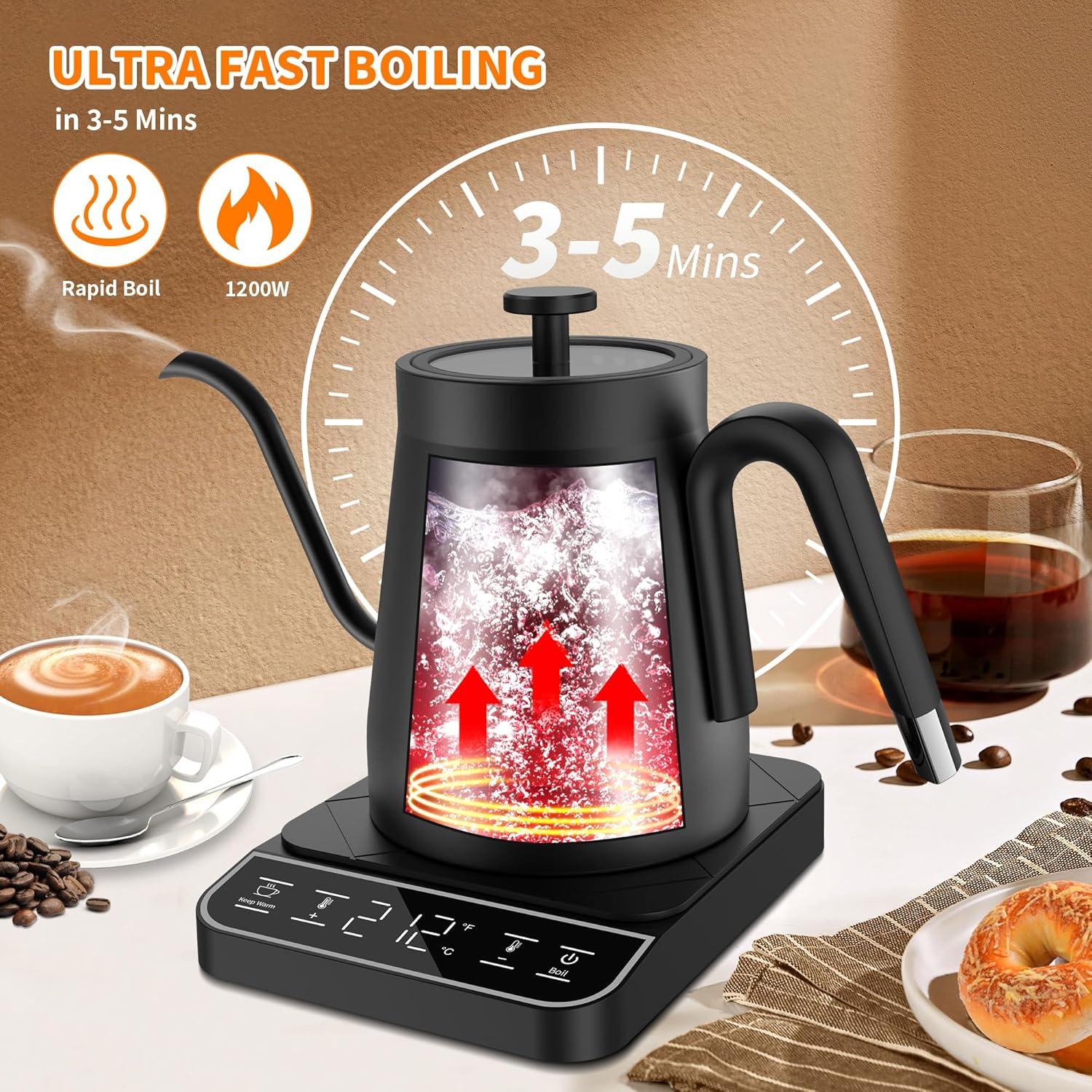 Hervidor Eléctrico de Cuello de Ganso binROC 0.8L 1200W