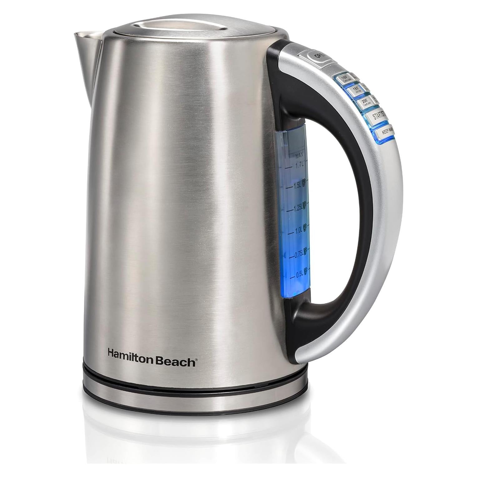 Hervidor eléctrico Hamilton Beach 1.7L acero inoxidable 1500W