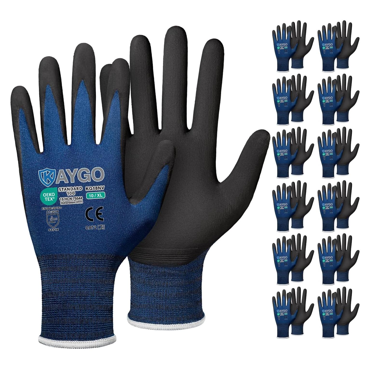 Guantes de Trabajo KAYGO KG18NB Nitrilo MicroFoam XL 12 Pares