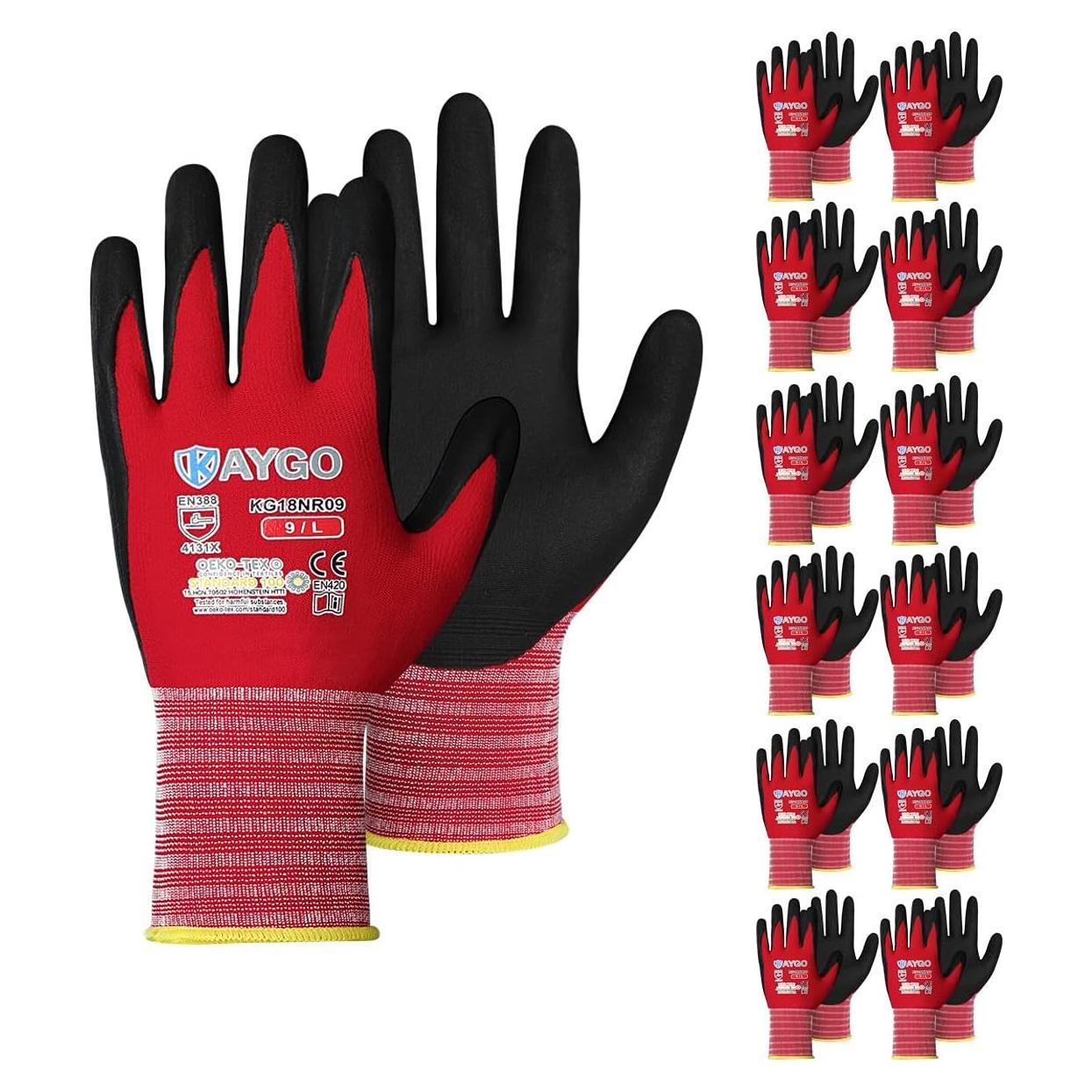 Guantes de Trabajo KAYGO KG18NB Nitrilo MicroFoam 12 Pares
