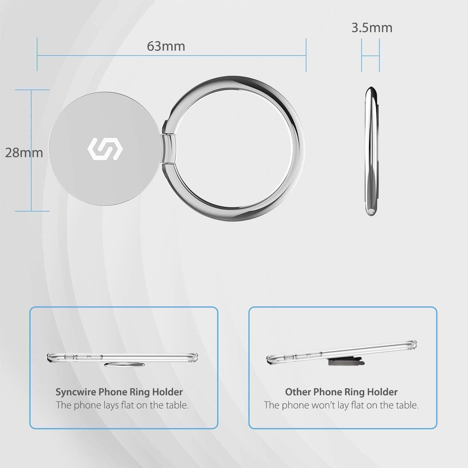 Soporte para anillo de teléfono Syncwire 360° Plata