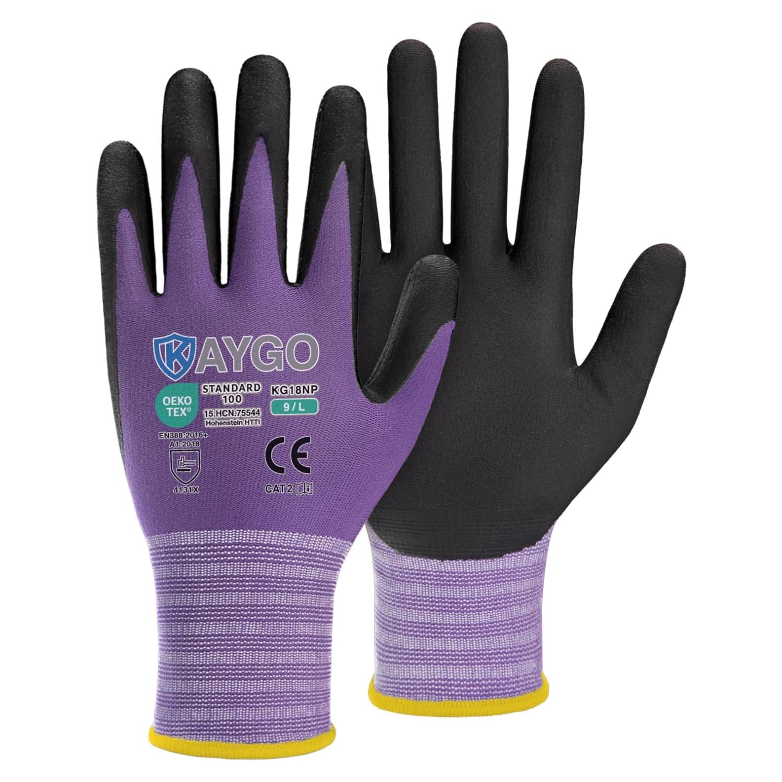 Guantes de Trabajo KAYGO KG18NB Nitrilo Transpirables 3 Pares