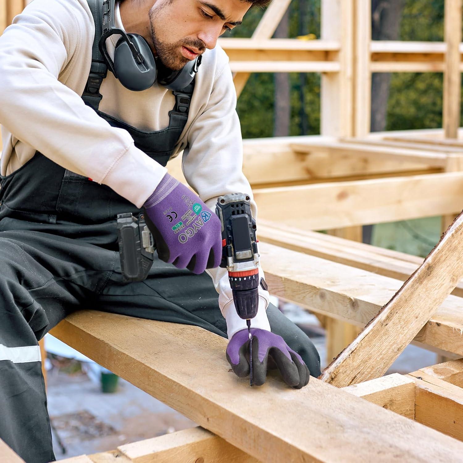 Guantes de Trabajo KAYGO KG18NB Nitrilo Transpirables 3 Pares