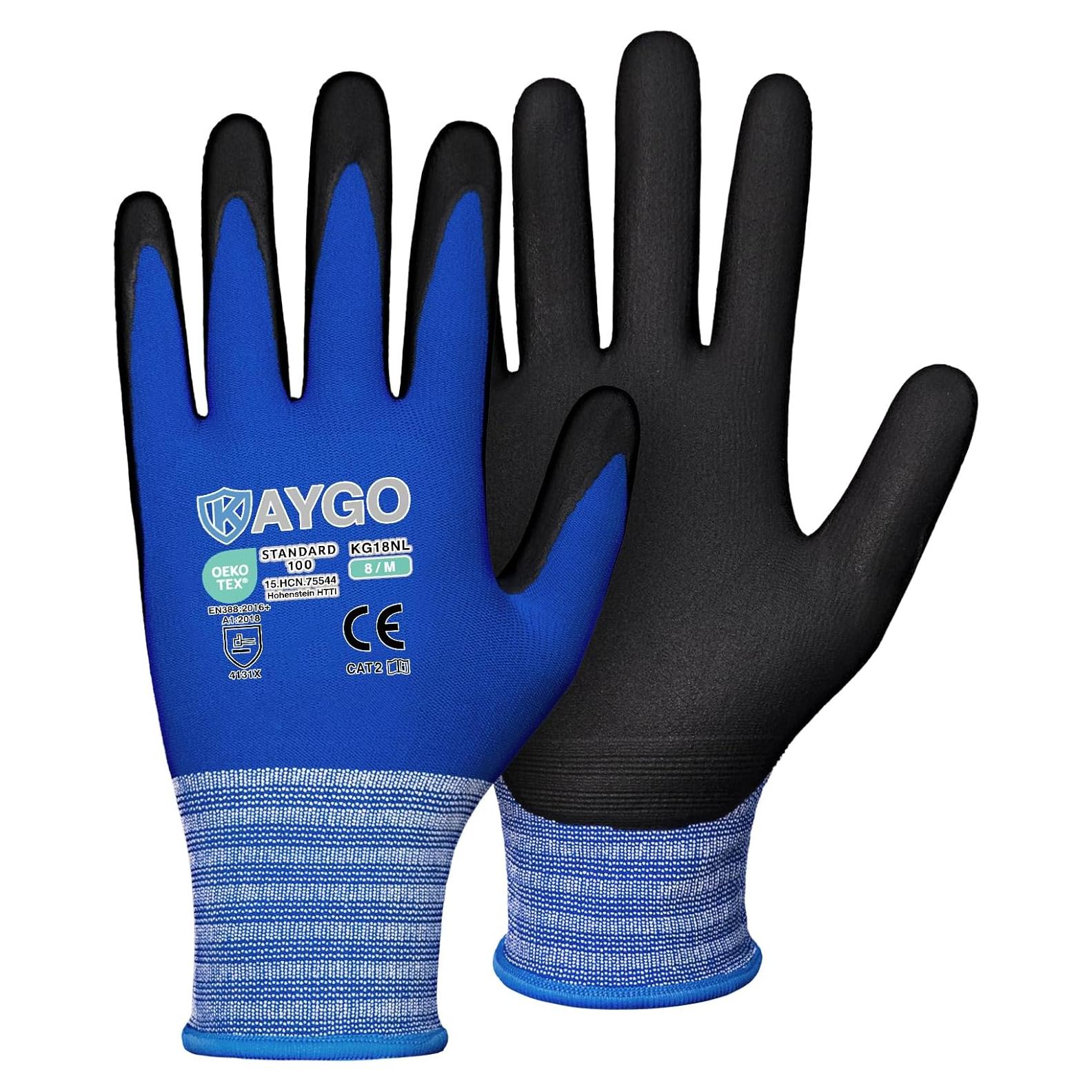 Guantes de Trabajo KAYGO KG18NB Nitrilo MicroFoam Azul M