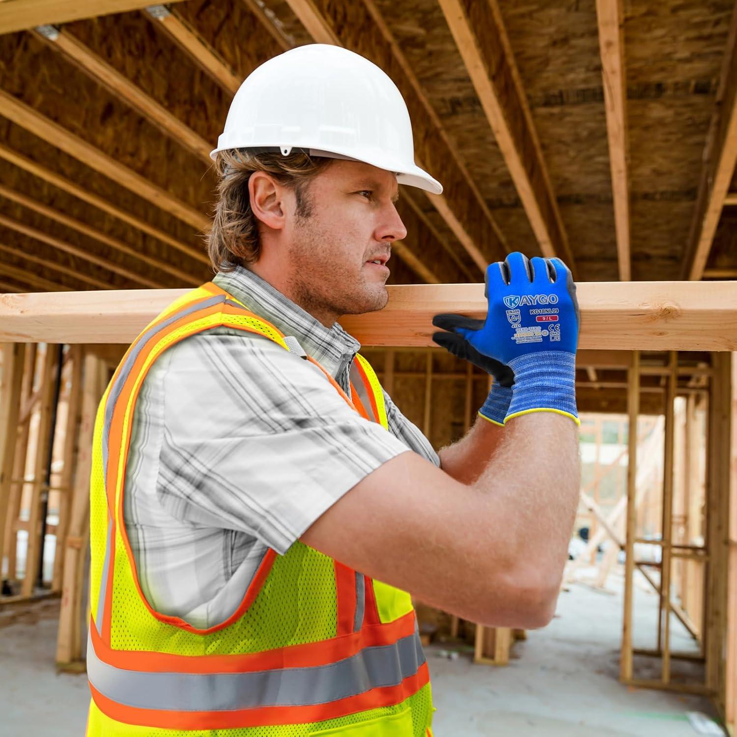 Guantes de Trabajo KAYGO KG18NB Nitrilo MicroFoam Azul M