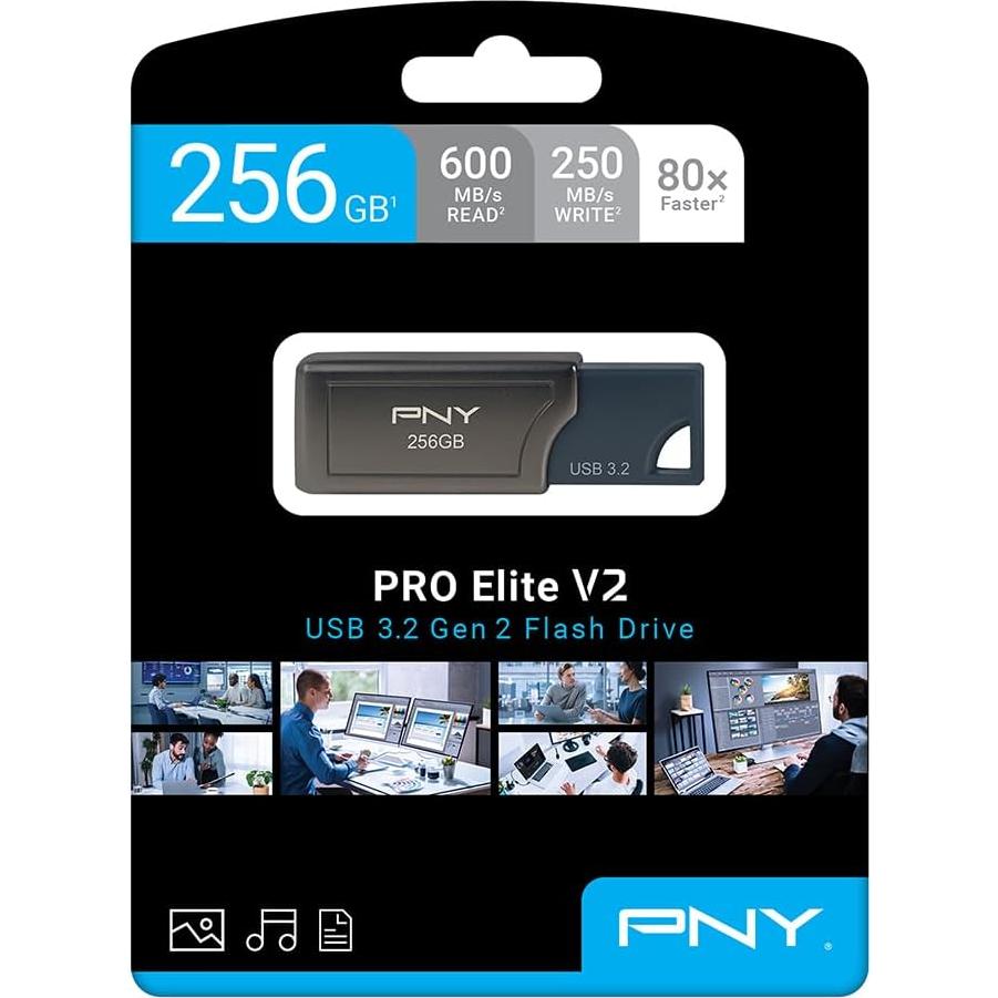 PNY Pro Elite V2 256GB USB 3.2 Gen 2 Flash Drive 600MB/s