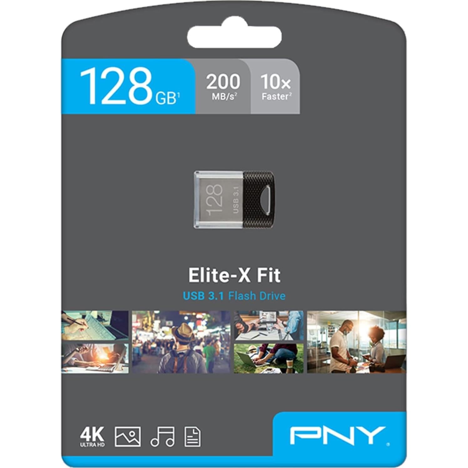 Unidad Flash PNY Elite-X Fit 128GB USB 3.1 200MB/s Plata