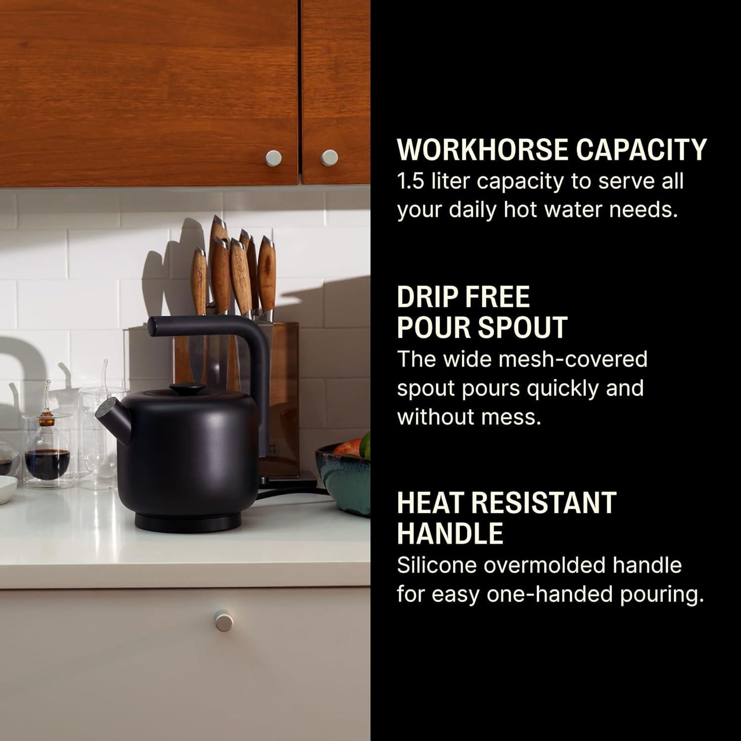 Hervidor Eléctrico Fellow Clyde 1.5L Acero Inoxidable Negro Mate