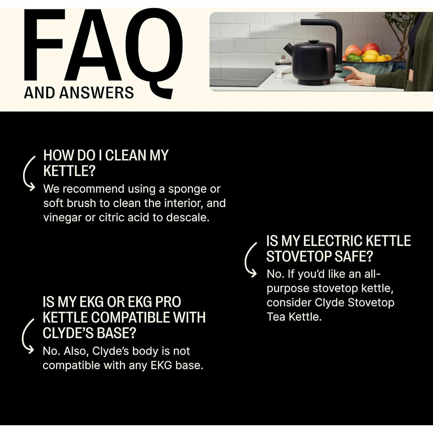 Hervidor Eléctrico Fellow Clyde 1.5L Acero Inoxidable Negro Mate