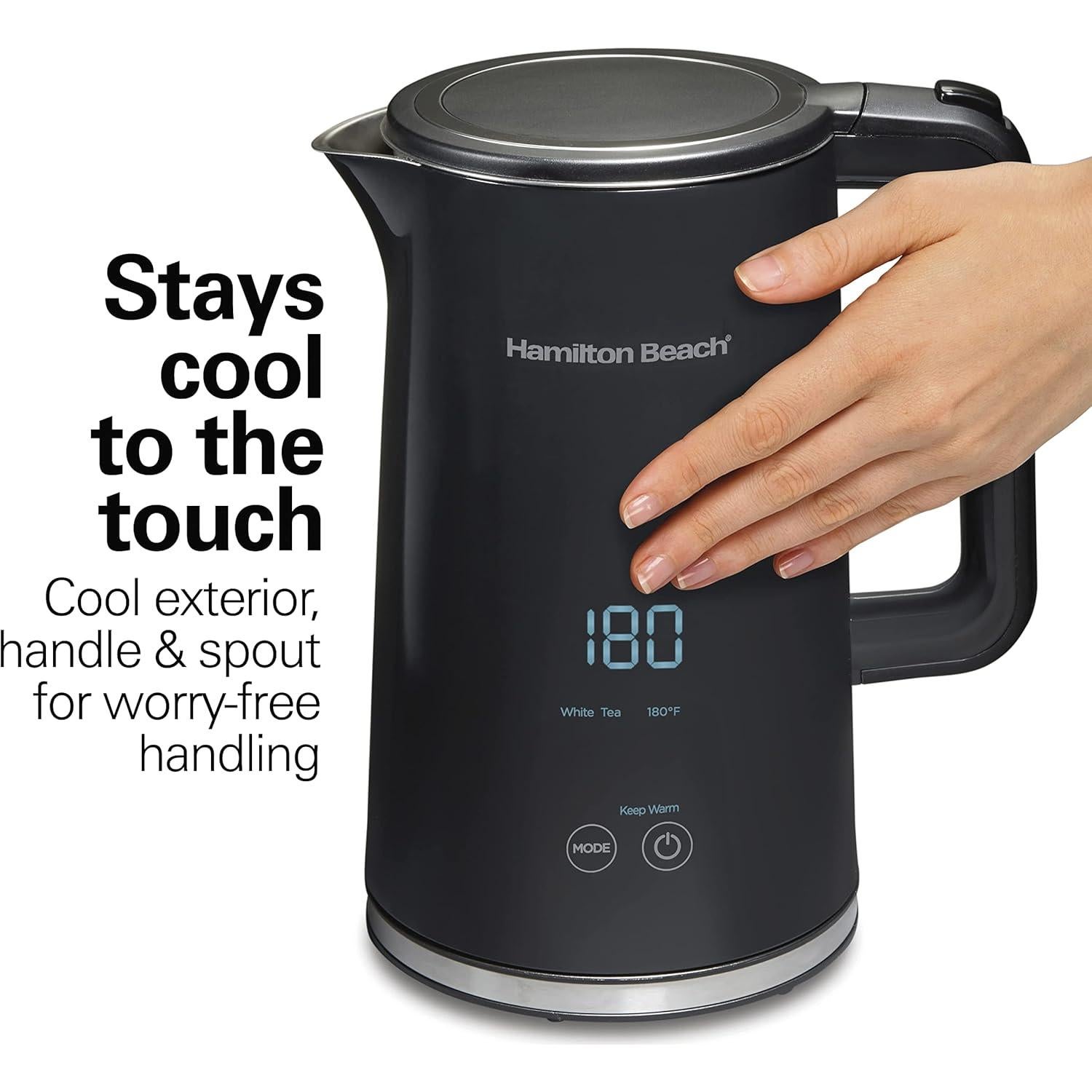 Hervidor Eléctrico Digital Hamilton Beach 1.7L 1500W Acero Inoxidable