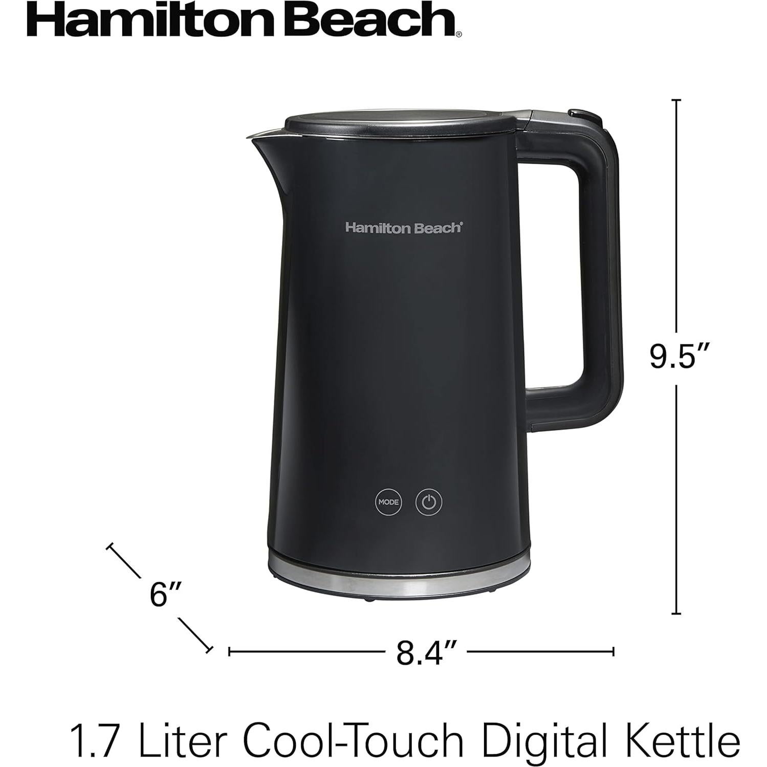 Hervidor Eléctrico Digital Hamilton Beach 1.7L 1500W Acero Inoxidable