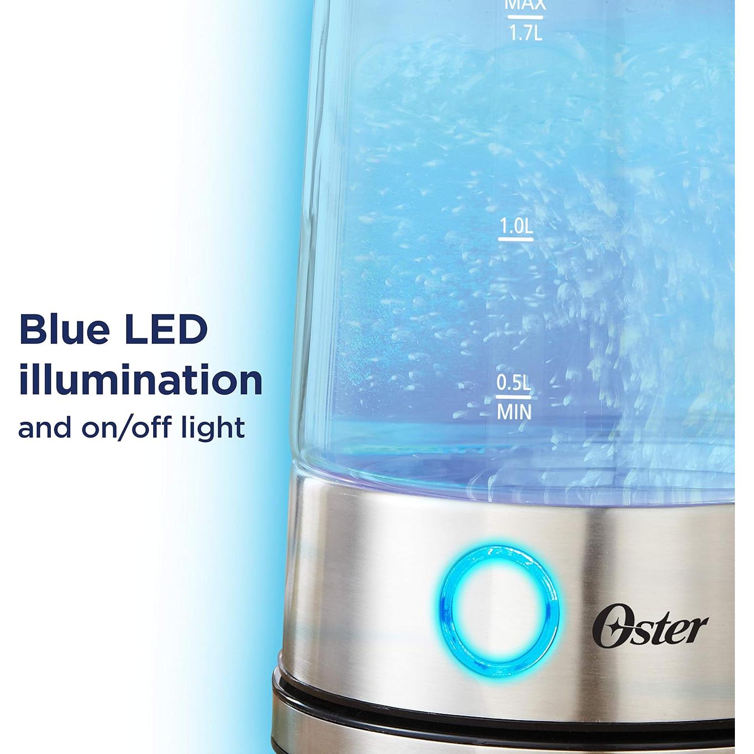 Hervidor de vidrio Oster 1.7L BVSTKT7098-000 con LED