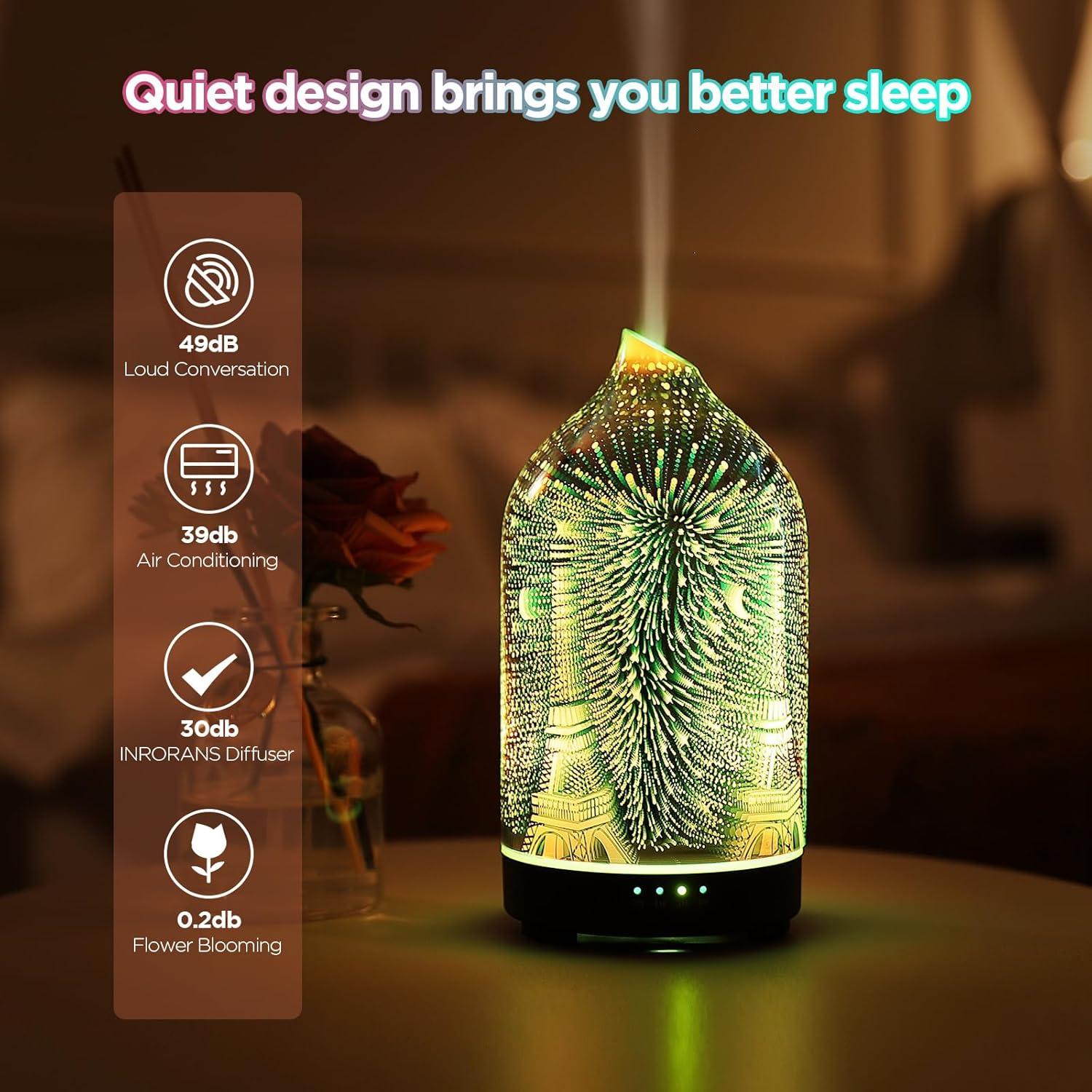 Difusor de Aromaterapia INRORANS Torre Eiffel 160ml Ultrasonido