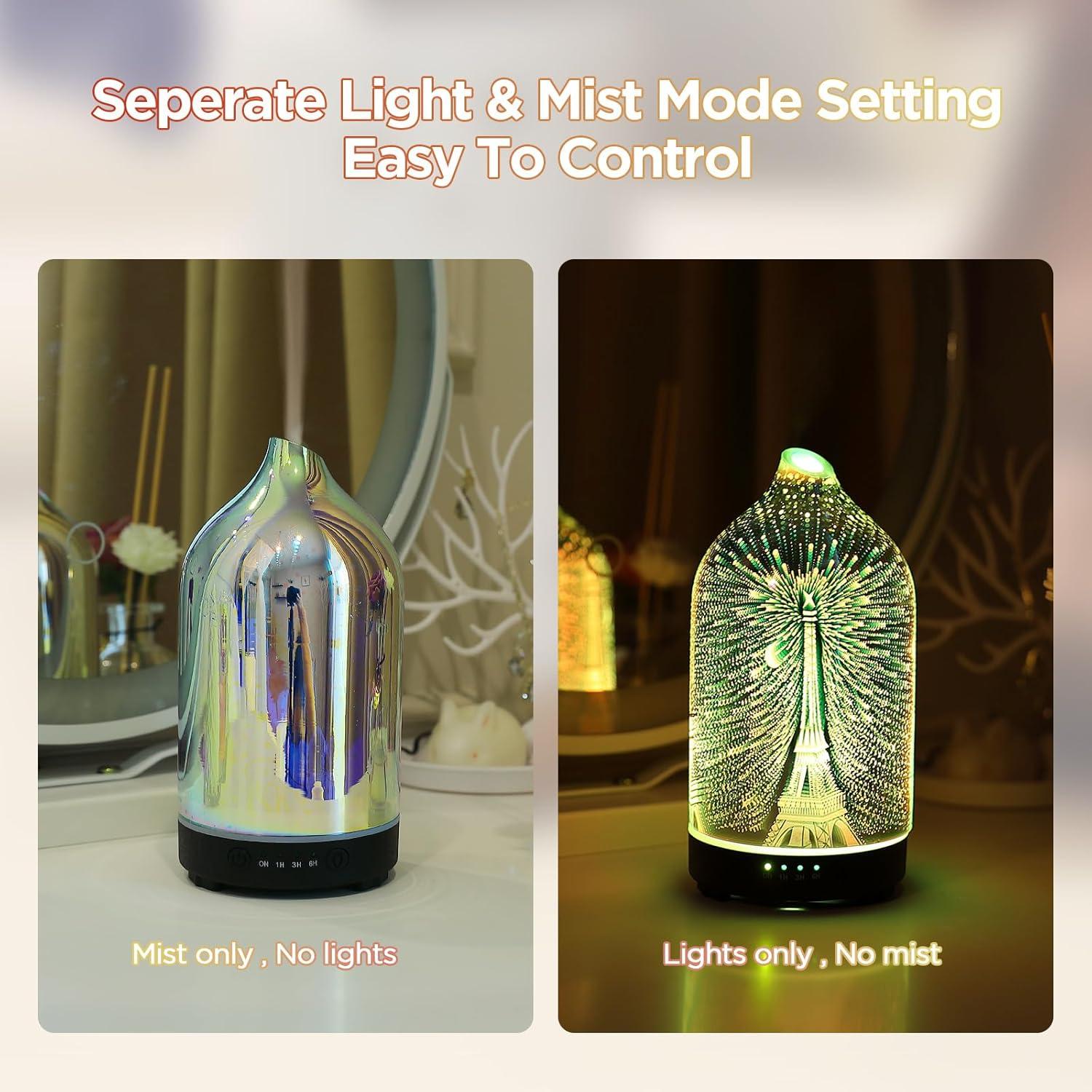 Difusor de Aromaterapia INRORANS Torre Eiffel 160ml Ultrasonido