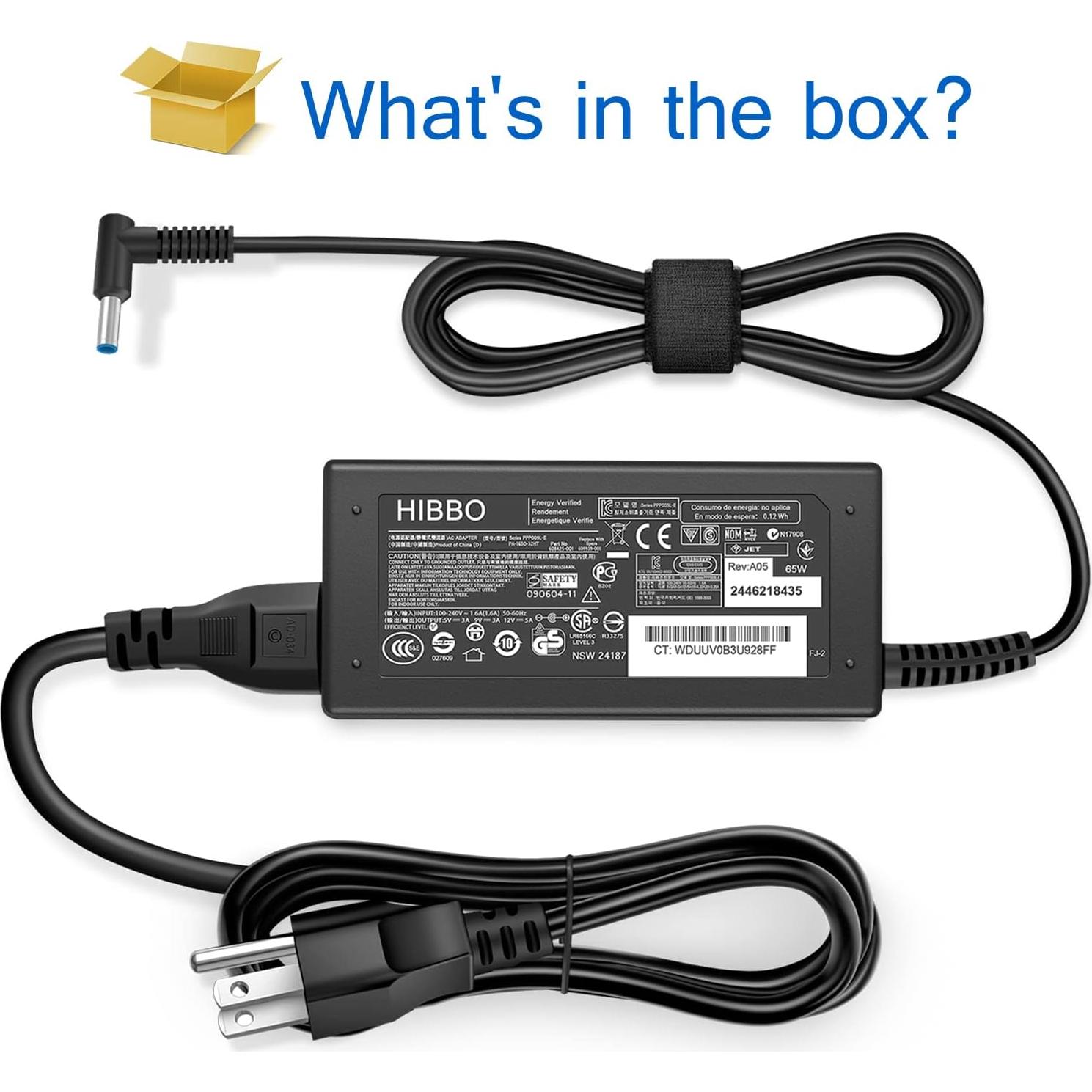 Cargador HP 65W/45W HIBBO Adaptador de Corriente Azul