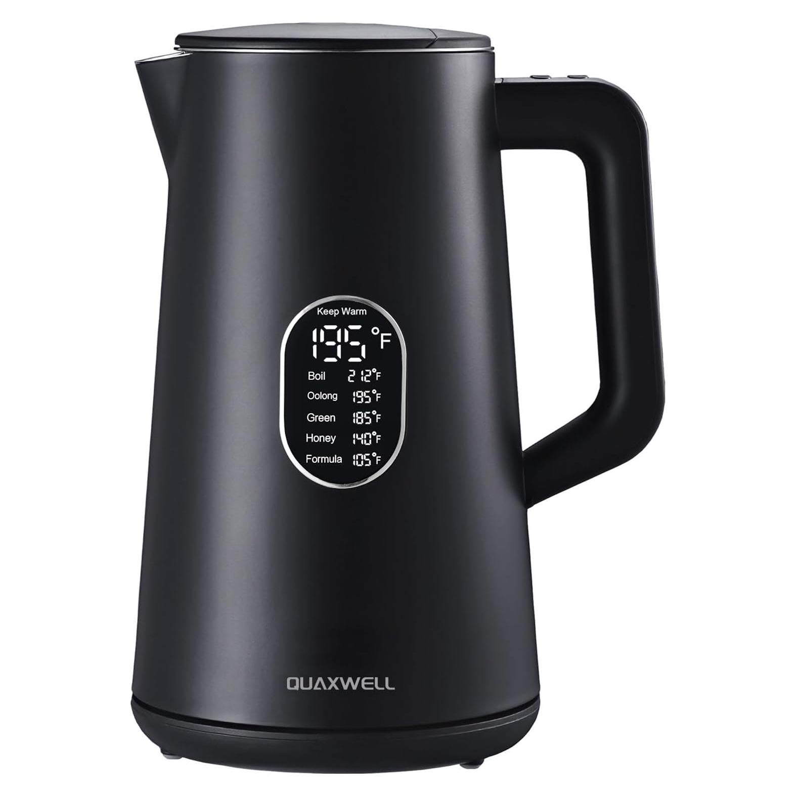 Hervidor Eléctrico QUAXWELL 1.5L Doble Pared 1500W Negro