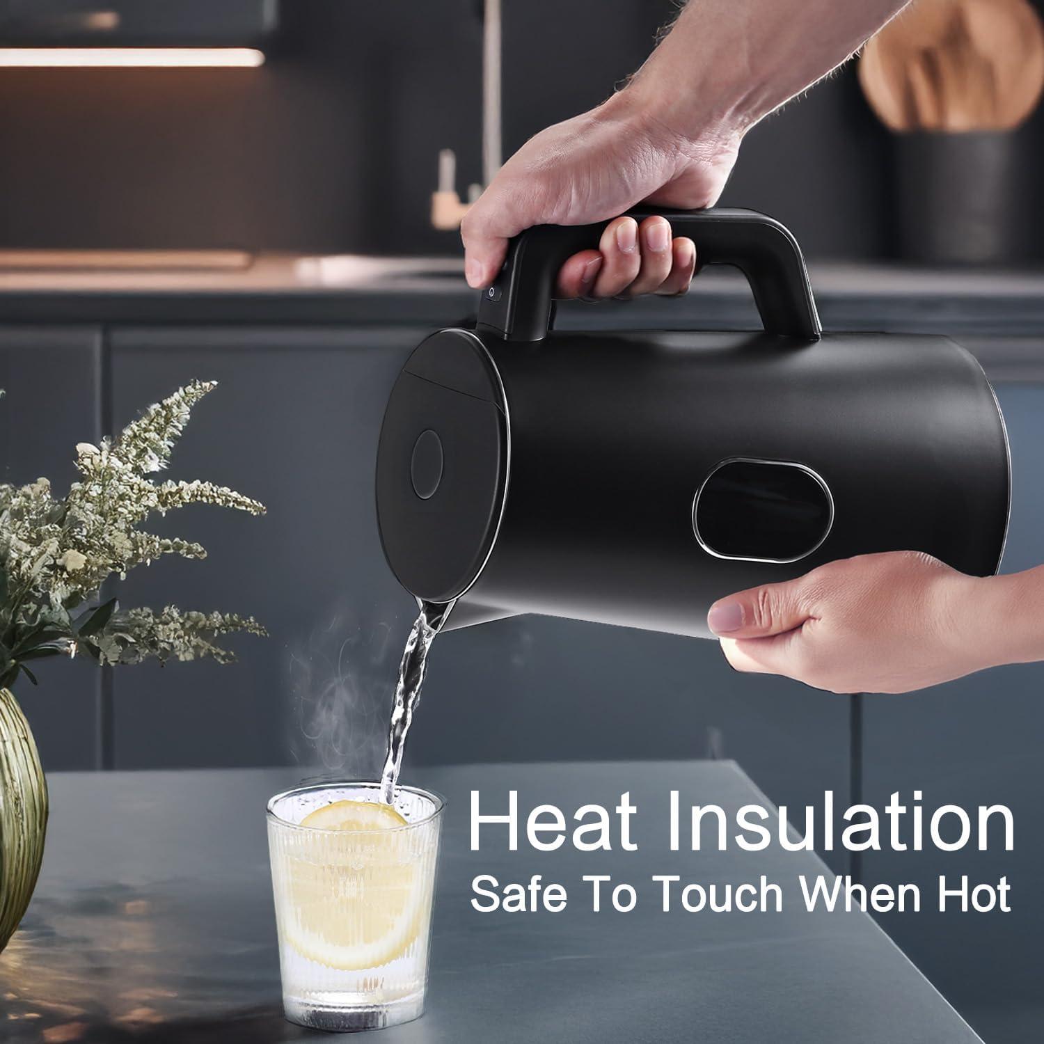 Hervidor Eléctrico QUAXWELL 1.5L Doble Pared 1500W Negro