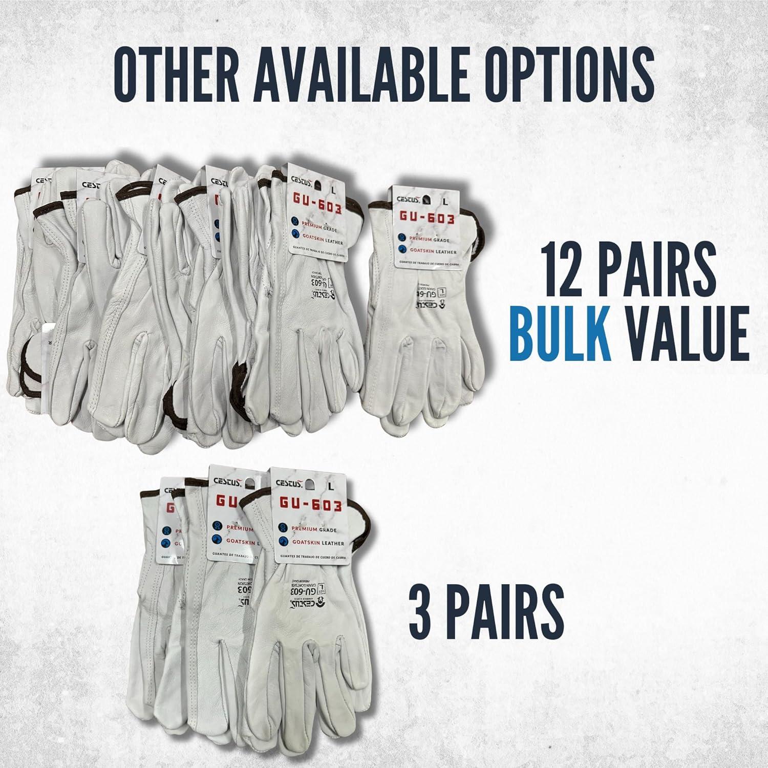 Guantes de Trabajo Cestus GU-603 de Cuero de Cabra - 1 Par