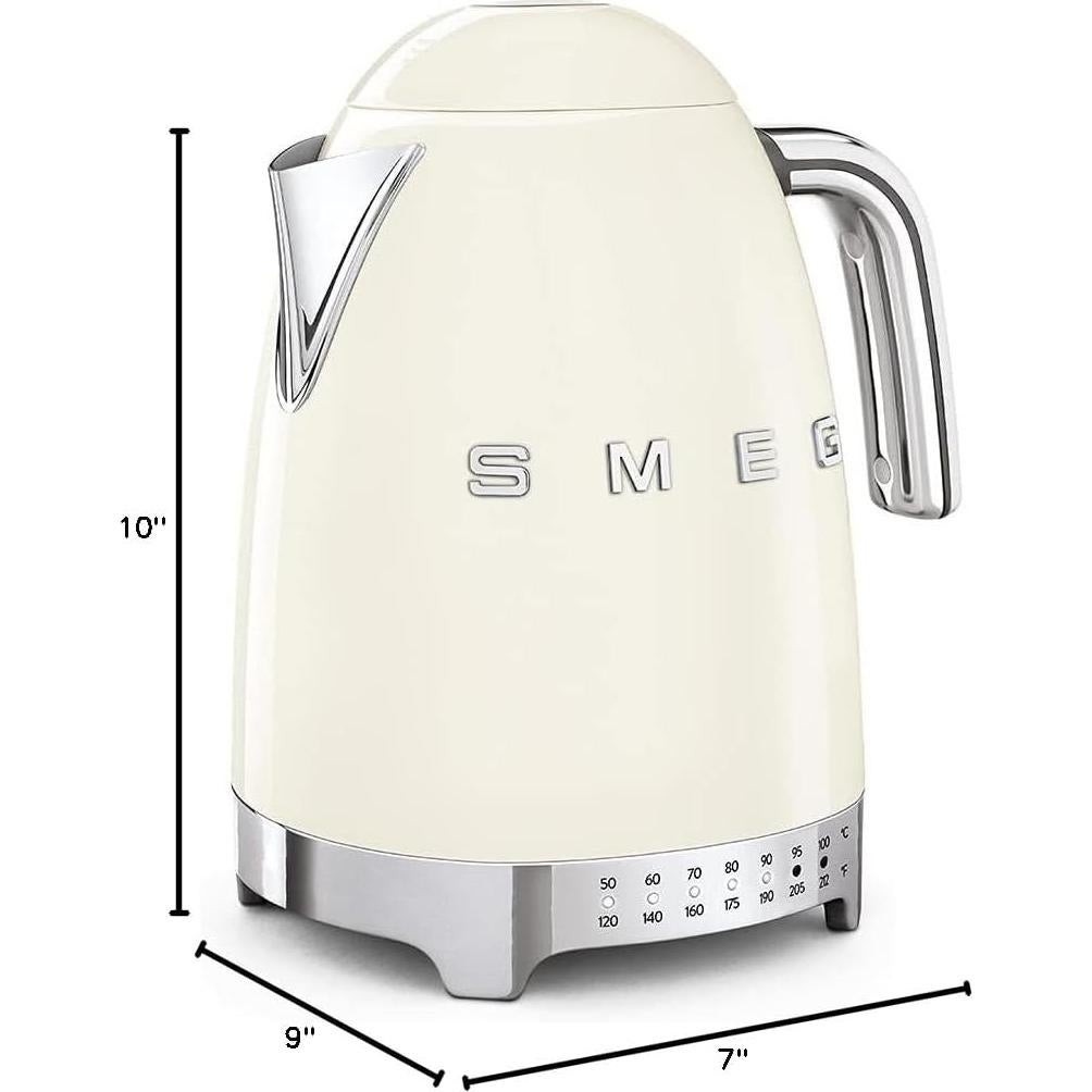 Hervidor Eléctrico SMEG KLF04 Crema 7 Tazas Temperatura Variable