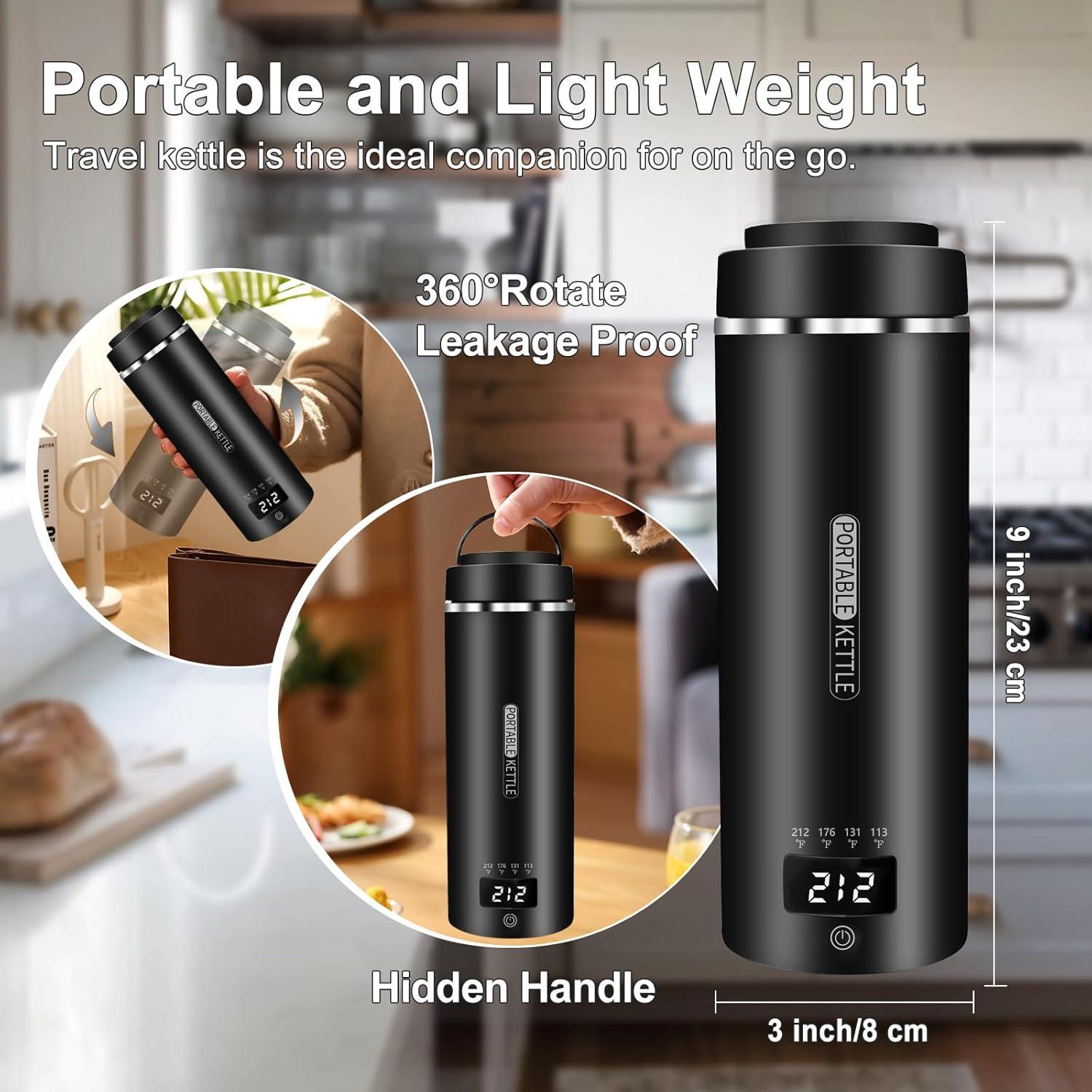 Hervidor Eléctrico de Viaje JEKABA 0.65kg 4 Temperaturas Negro