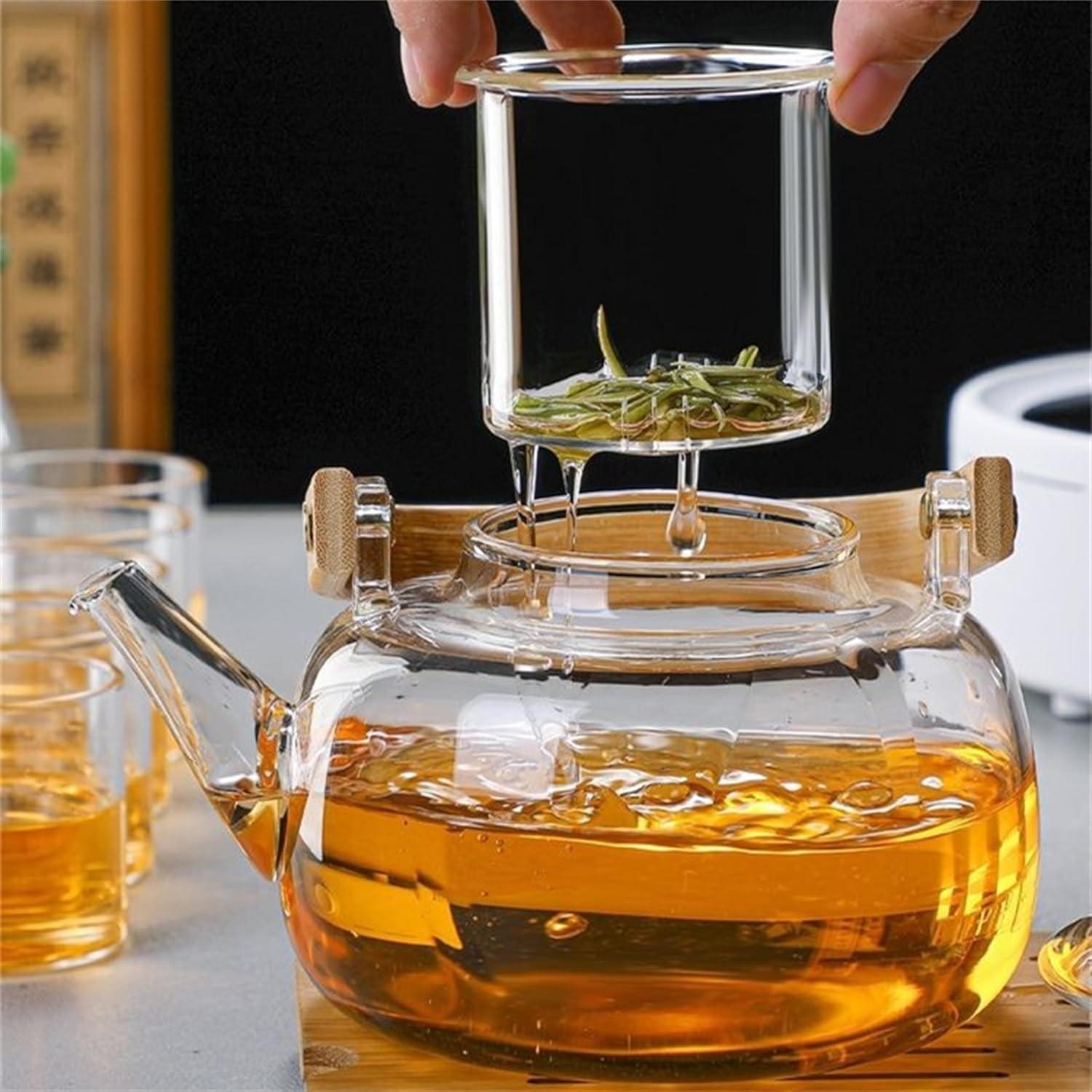 Tetera de Vidrio Borosilicato TUEQE 1000ml con Infusor