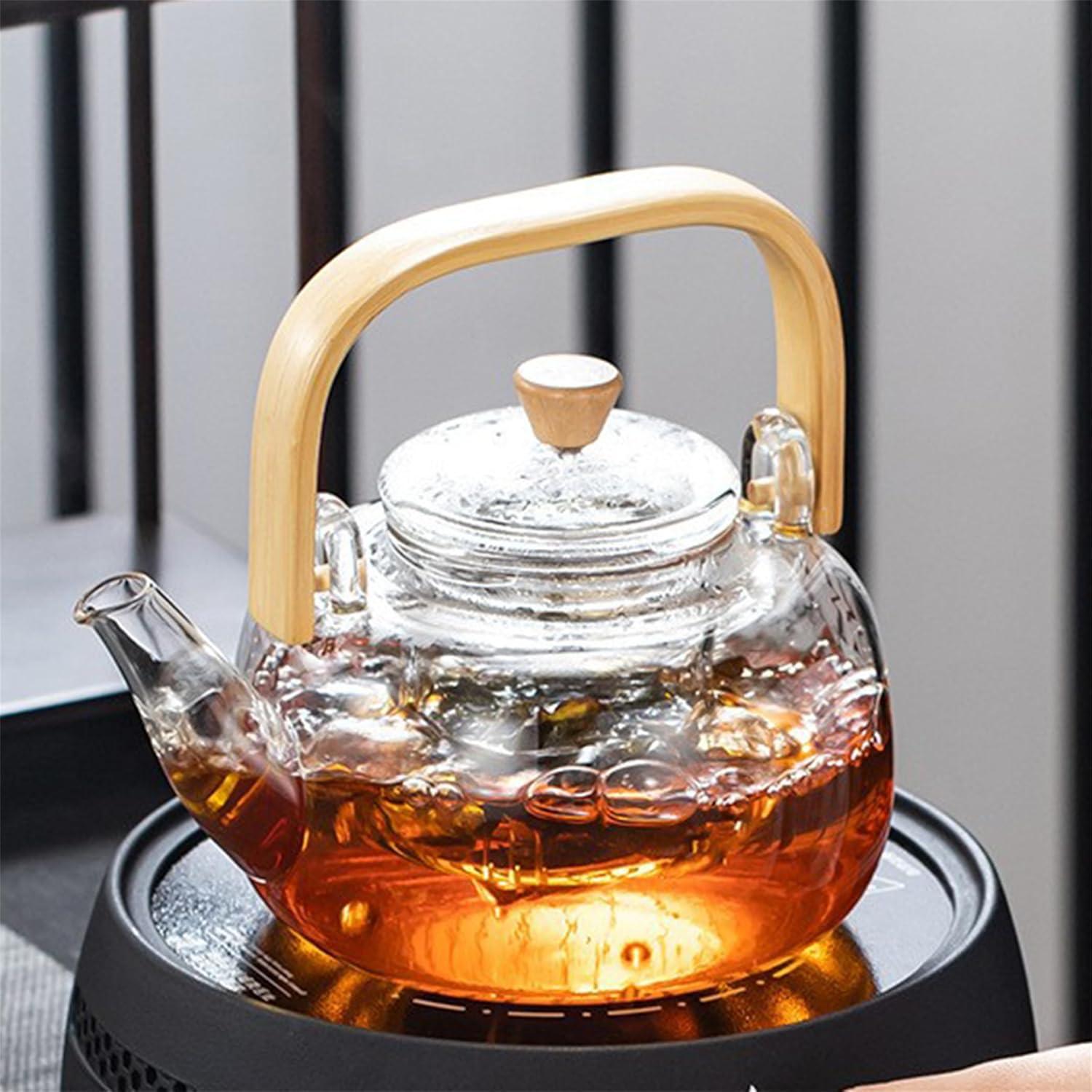 Tetera de Vidrio Borosilicato TUEQE 1000ml con Infusor