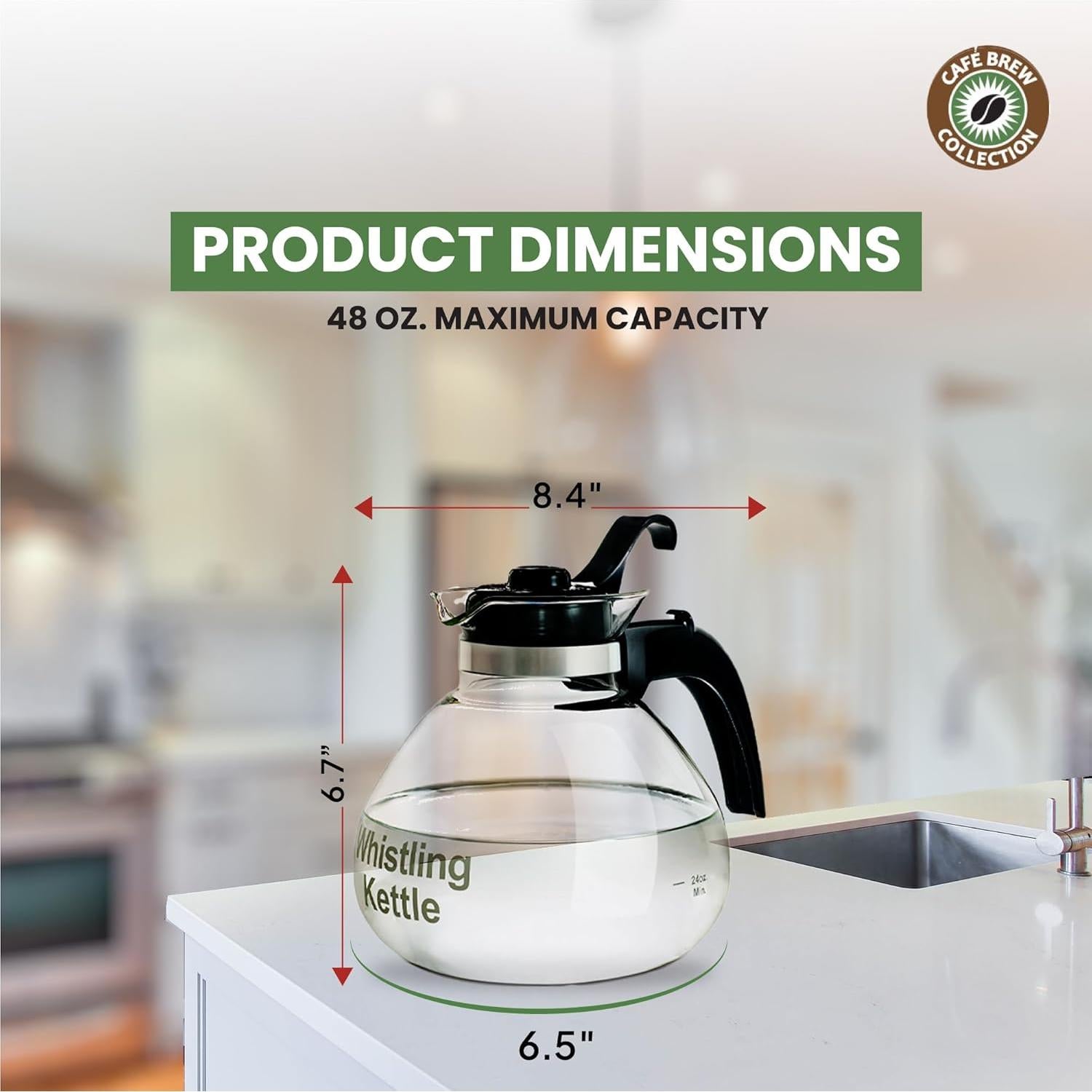 Hervidor de Té Silbante COLECCIÓN CAFÉS BREW 1.42L Vidrio