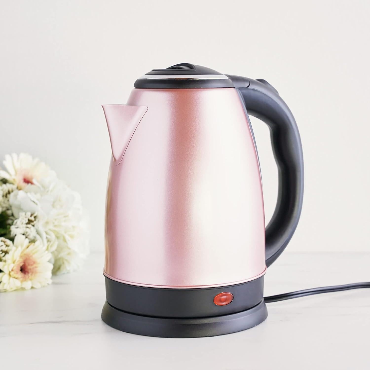 Hervidor Eléctrico de Té Pinky Up Parker 1.65L Acero Inoxidable Oro Rosa