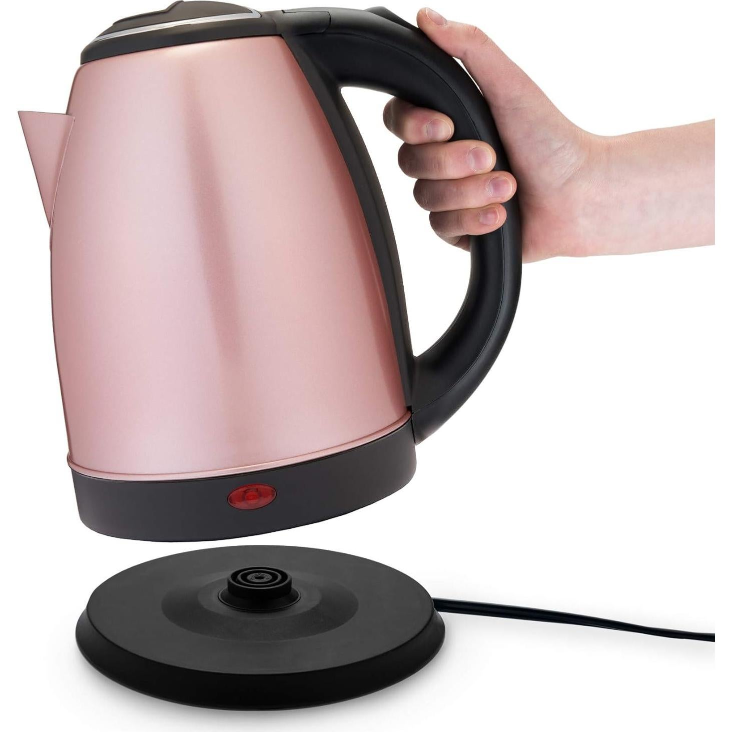 Hervidor Eléctrico de Té Pinky Up Parker 1.65L Acero Inoxidable Oro Rosa