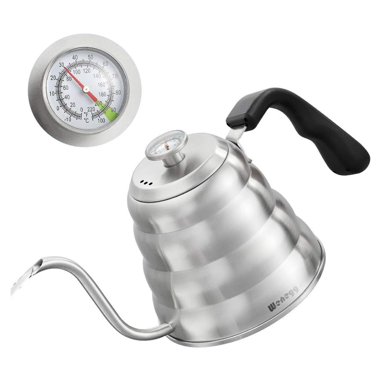 Tetera de Válvula WENEGG 1.2L con Termómetro Acero Inoxidable