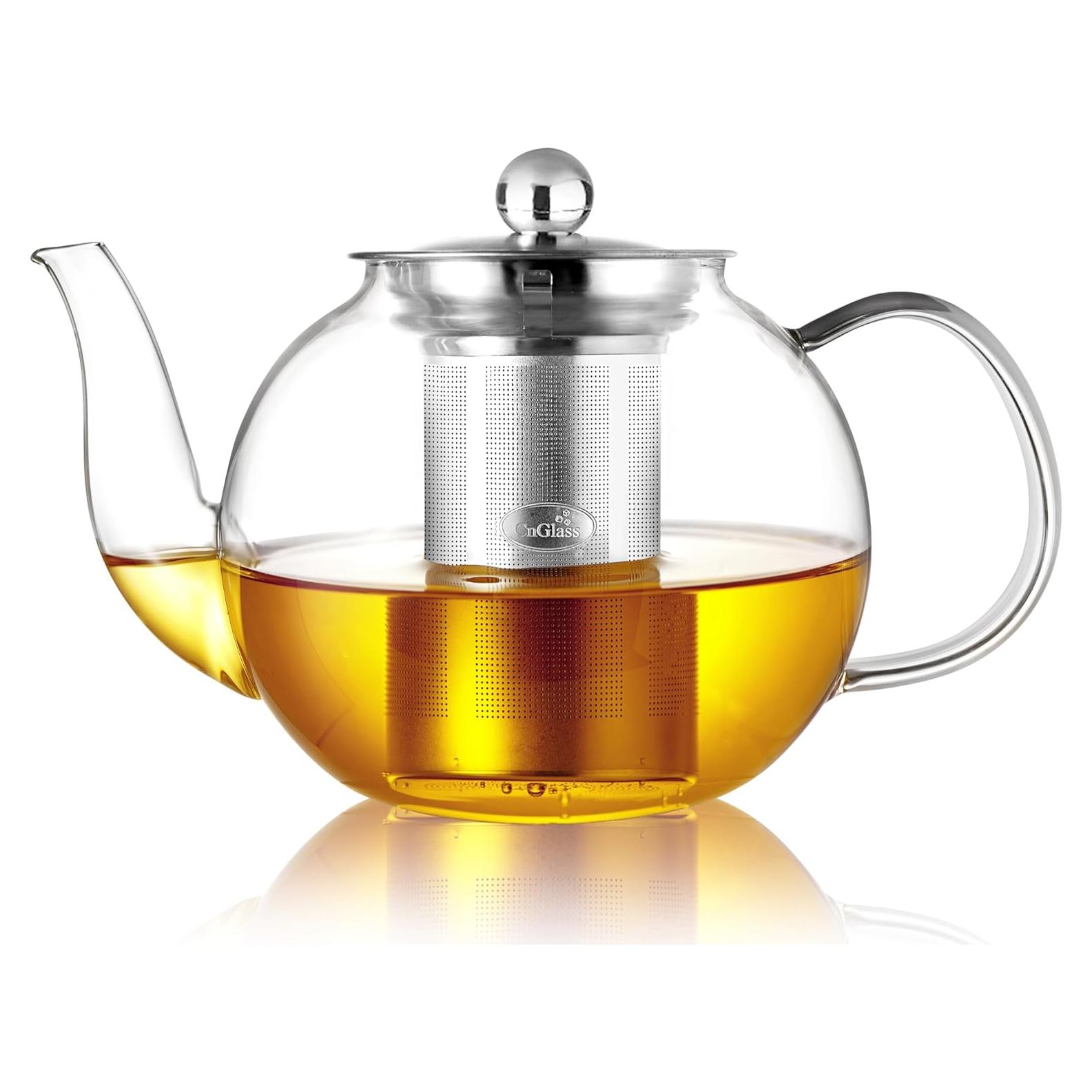 Tetera de Vidrio CNGLASS 1200ml con Infusor Removible