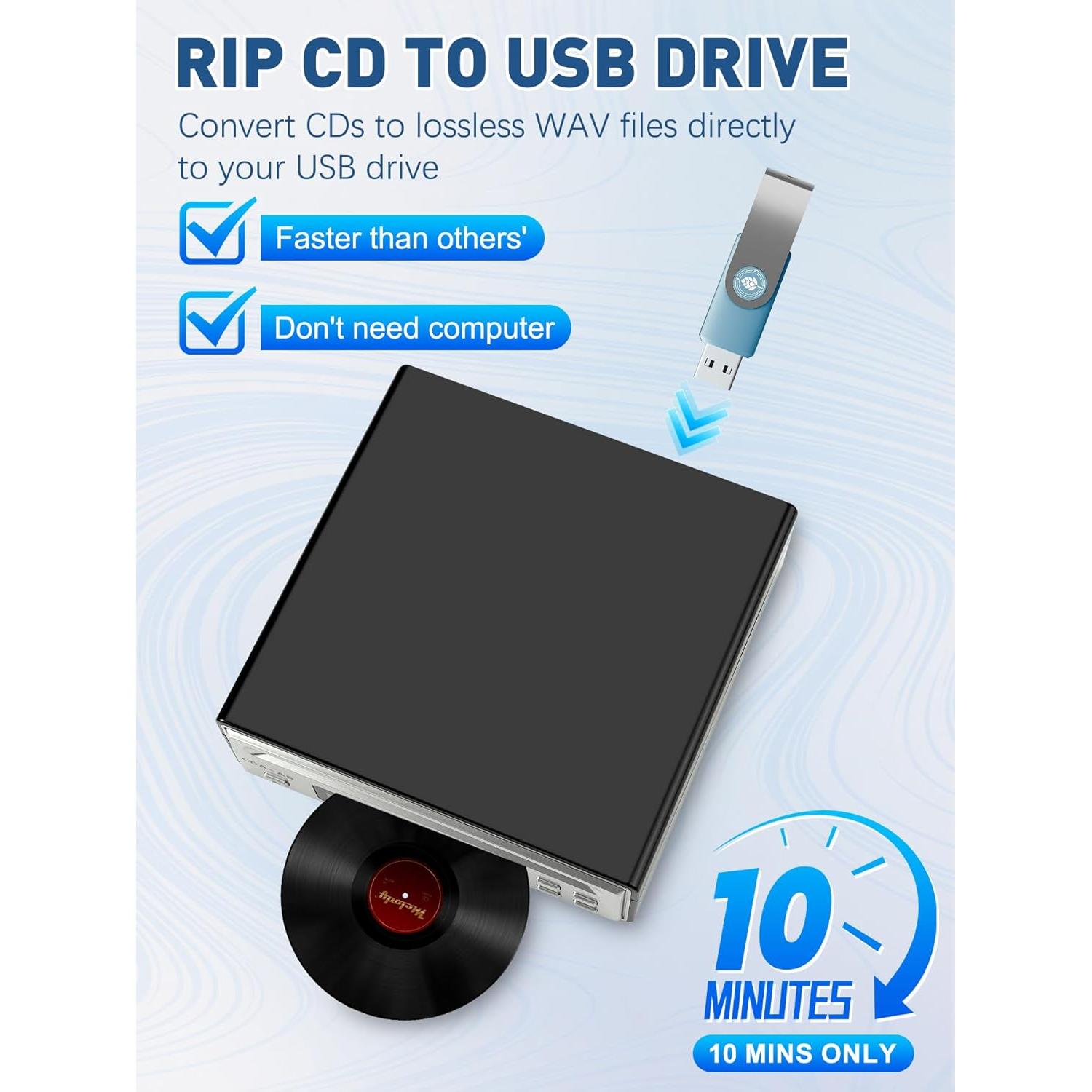 Reproductor de CD HiFi Tovlroy CDA-A6 con Bluetooth y USB