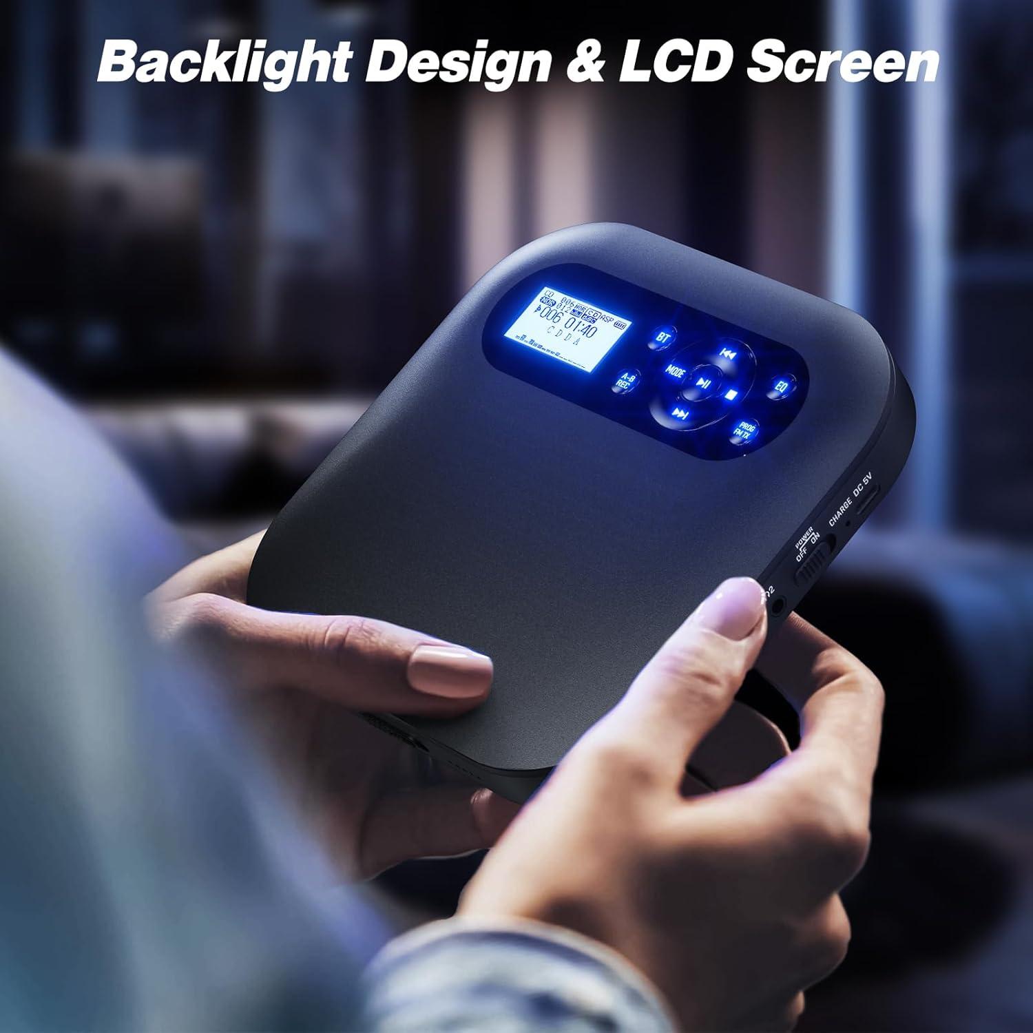 Reproductor de CD Portátil Desobry CD022 Bluetooth 5.1 Antigolpes