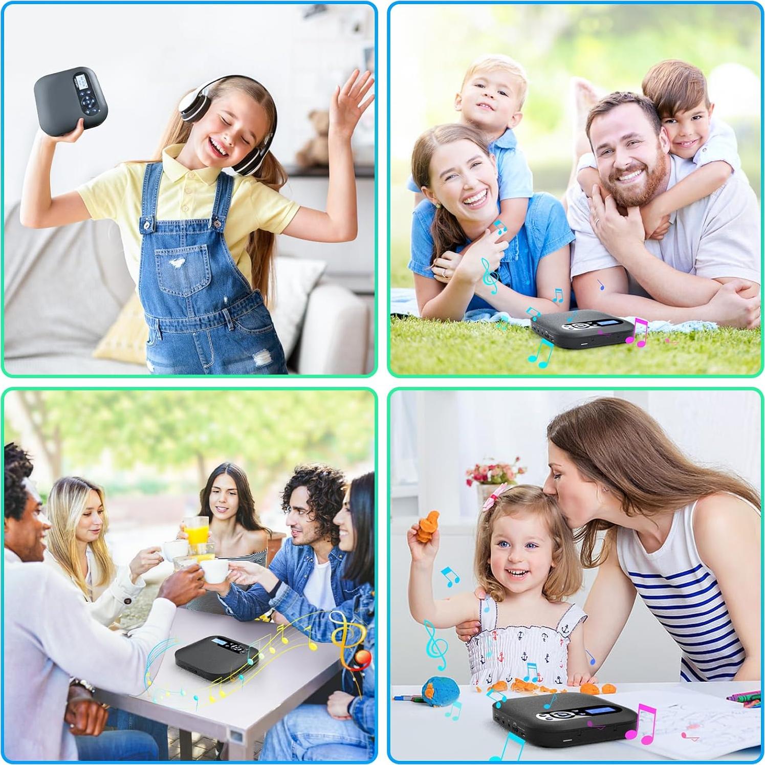 Reproductor de CD Portátil Desobry CD022 Bluetooth 5.1 Antigolpes