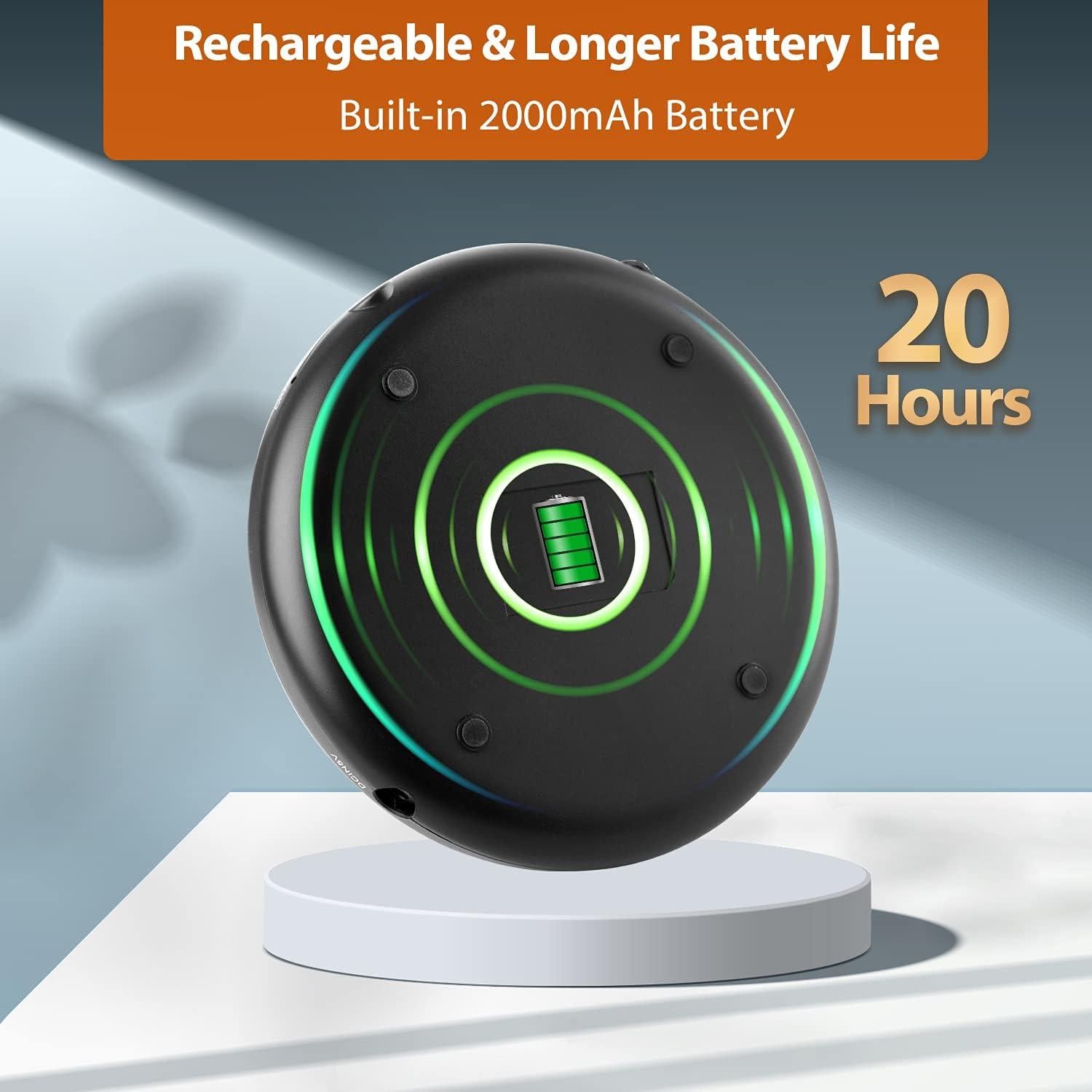 Reproductor de CD portátil Hernido con FM, 20h batería, anti-salto