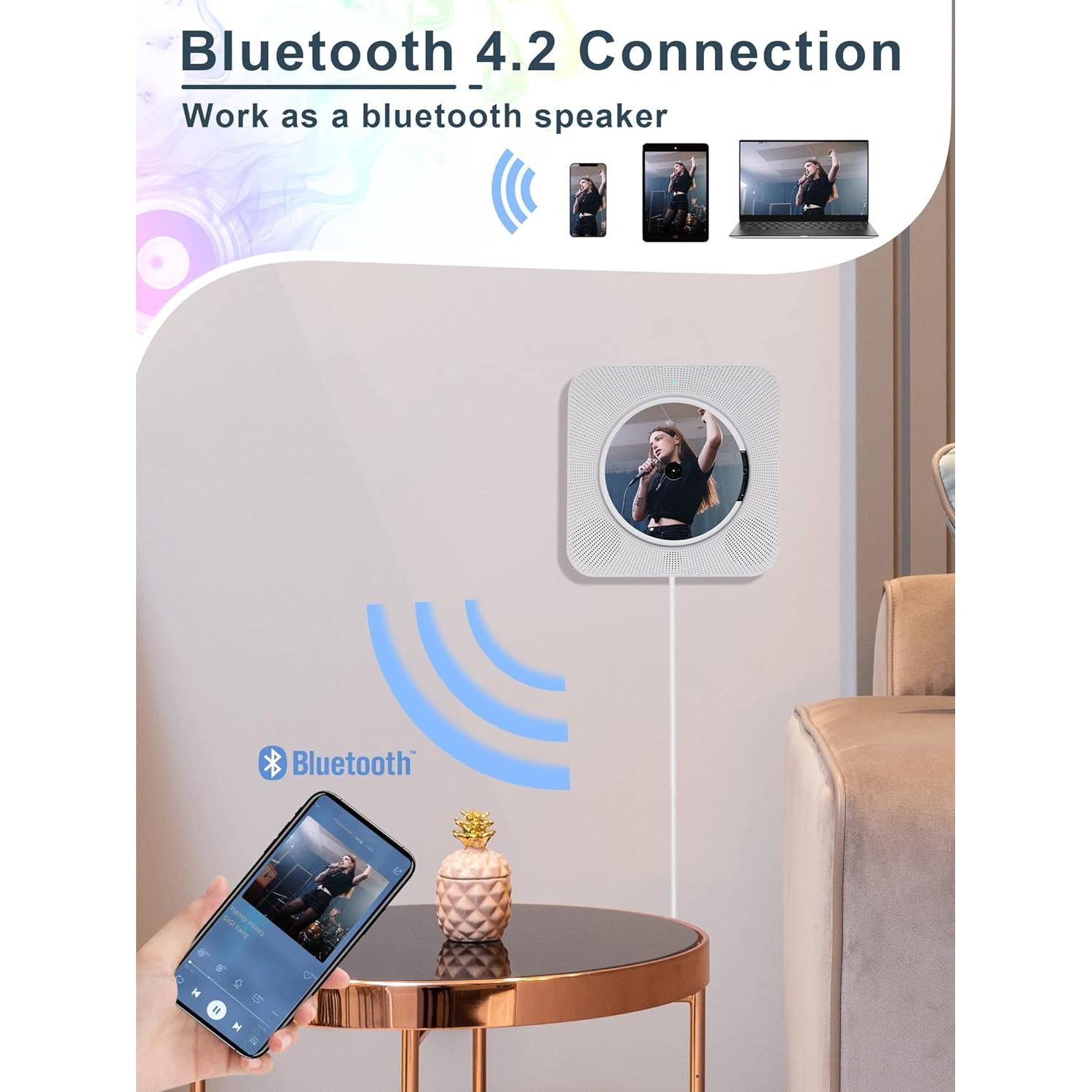 Reproductor de CD Montado en Pared Homlab CD1-001 Bluetooth