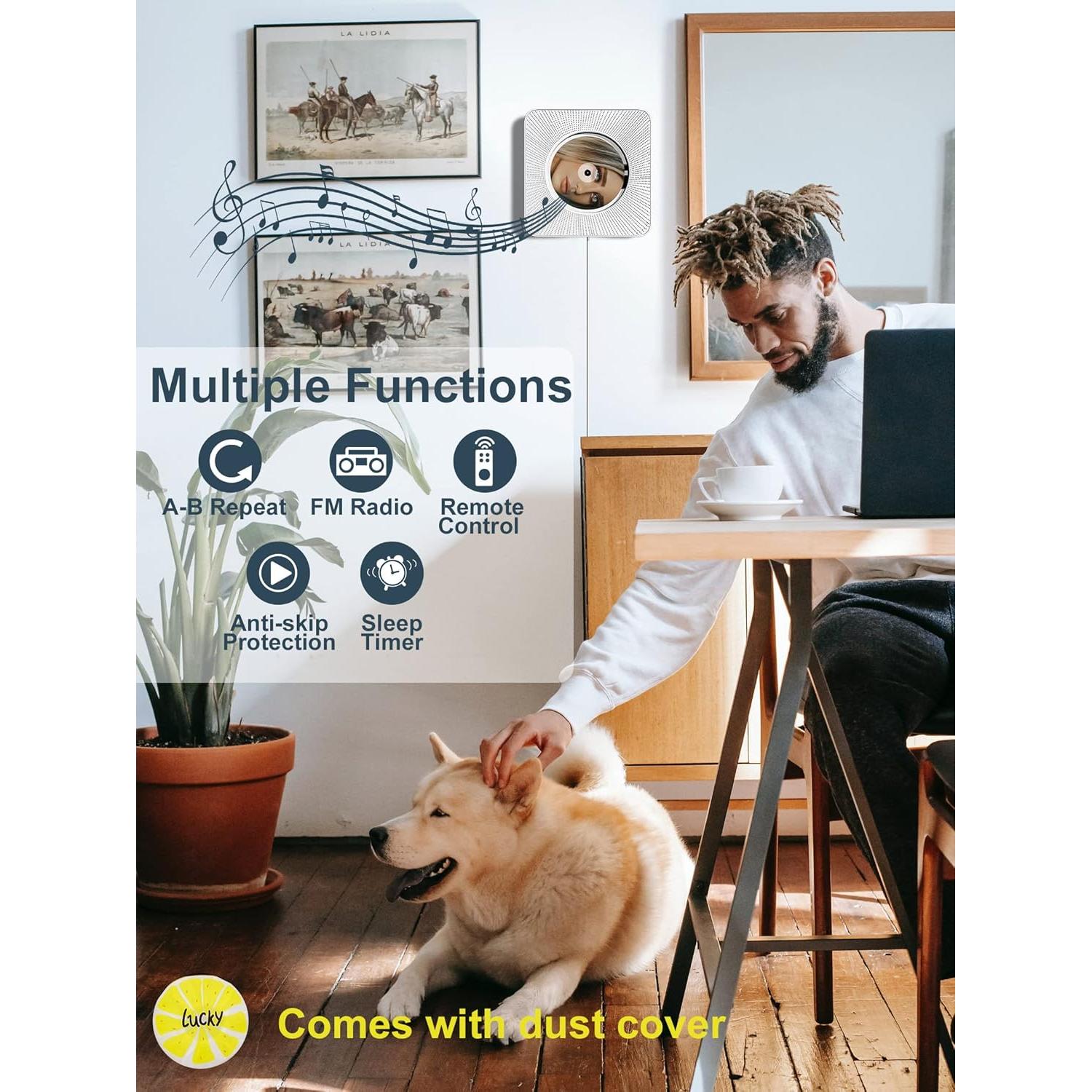 Reproductor de CD Montado en Pared Homlab CD1-001 Bluetooth