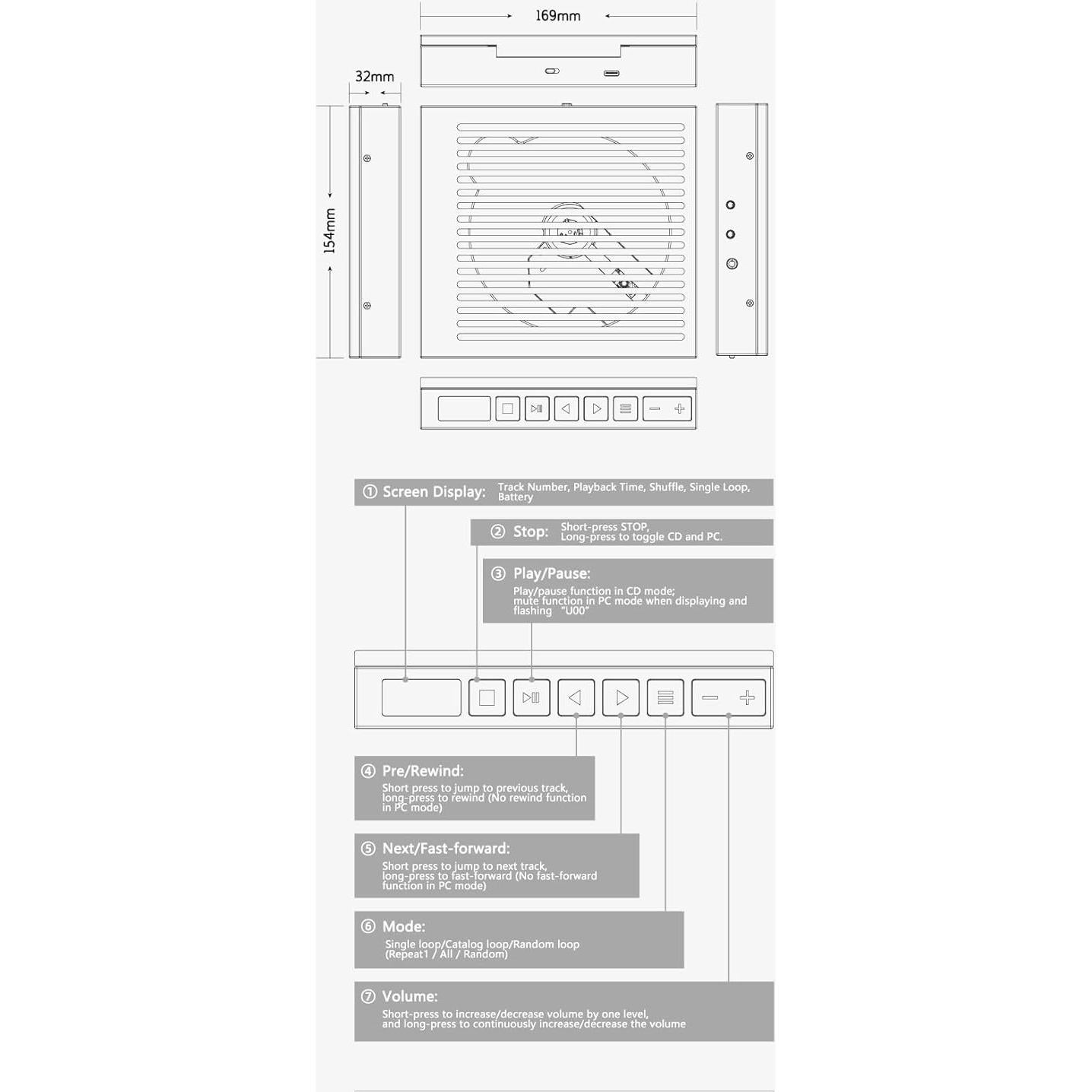 Reproductor de CD Portátil MOONDROP DISCDREAM 2 Ultra 4.4mm