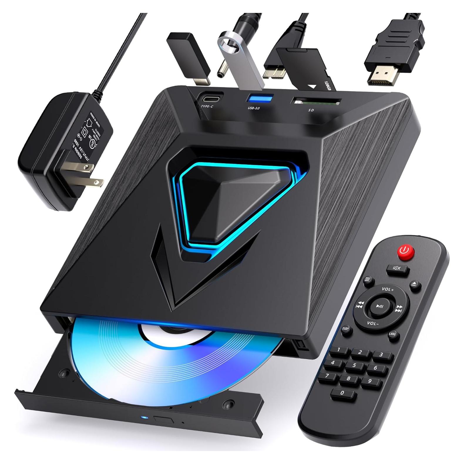 Reproductor de DVD 6-en-1 Aelrsoch SY-913 HDMI USB 1080P