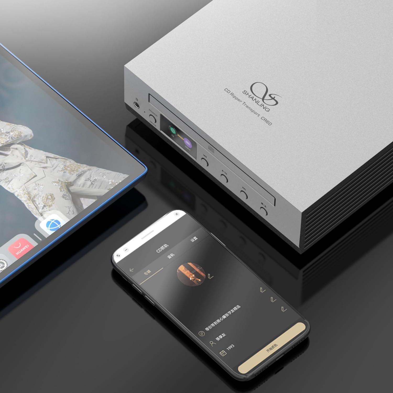 Transporte Digital Ripper de CD Shanling CR60 Plata - USB y Óptico